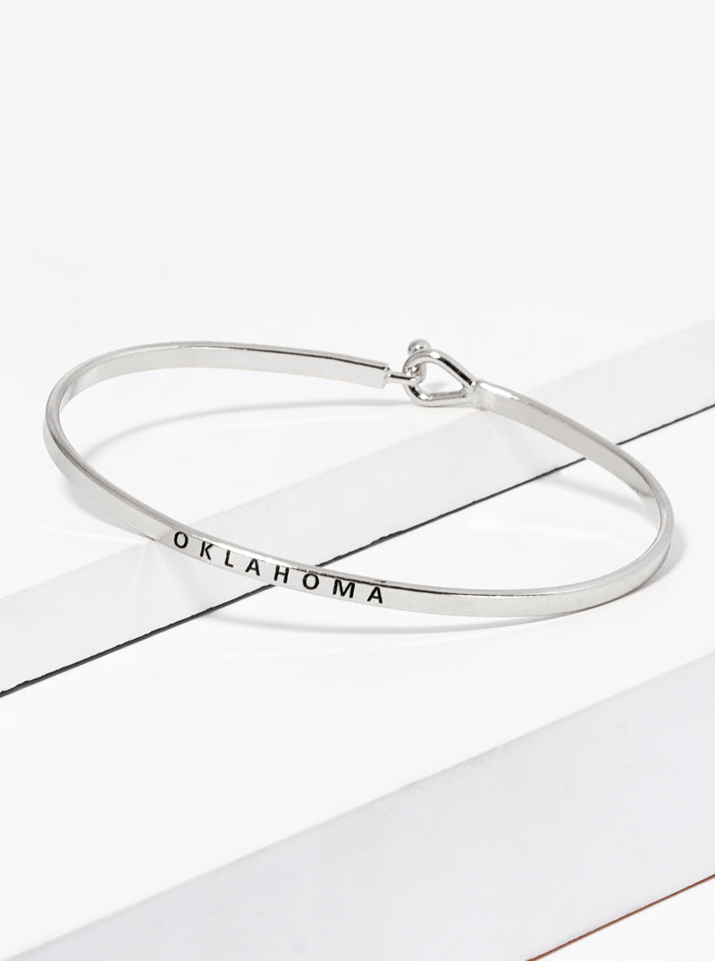 Oklahoma Engraved Inspirational Bangle Bracelet
