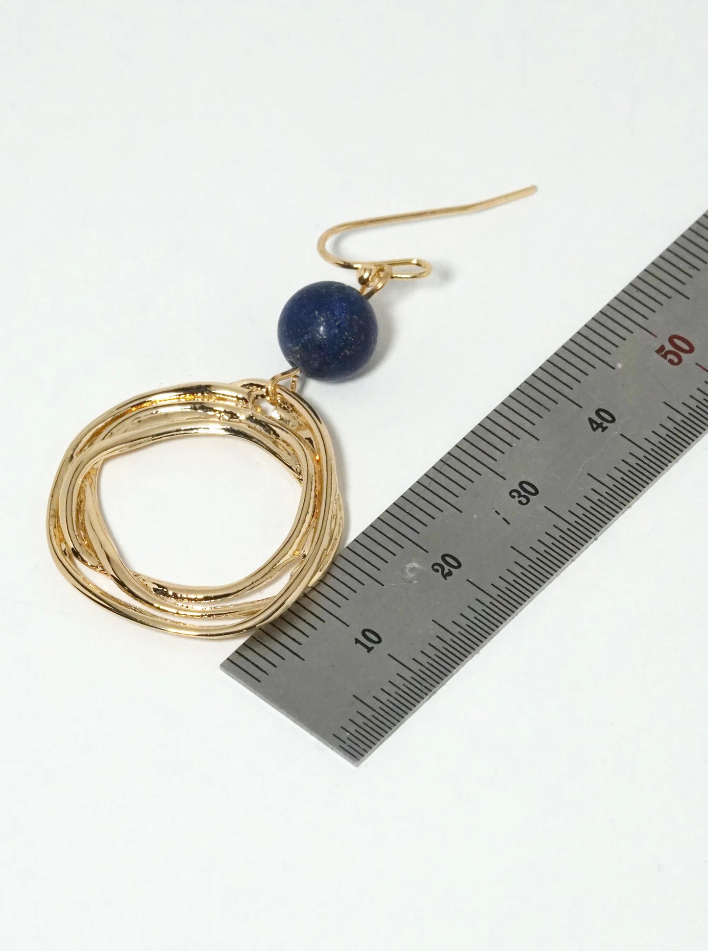 Organic Circle Drop Semi-Precious Stone Dangle Earrings