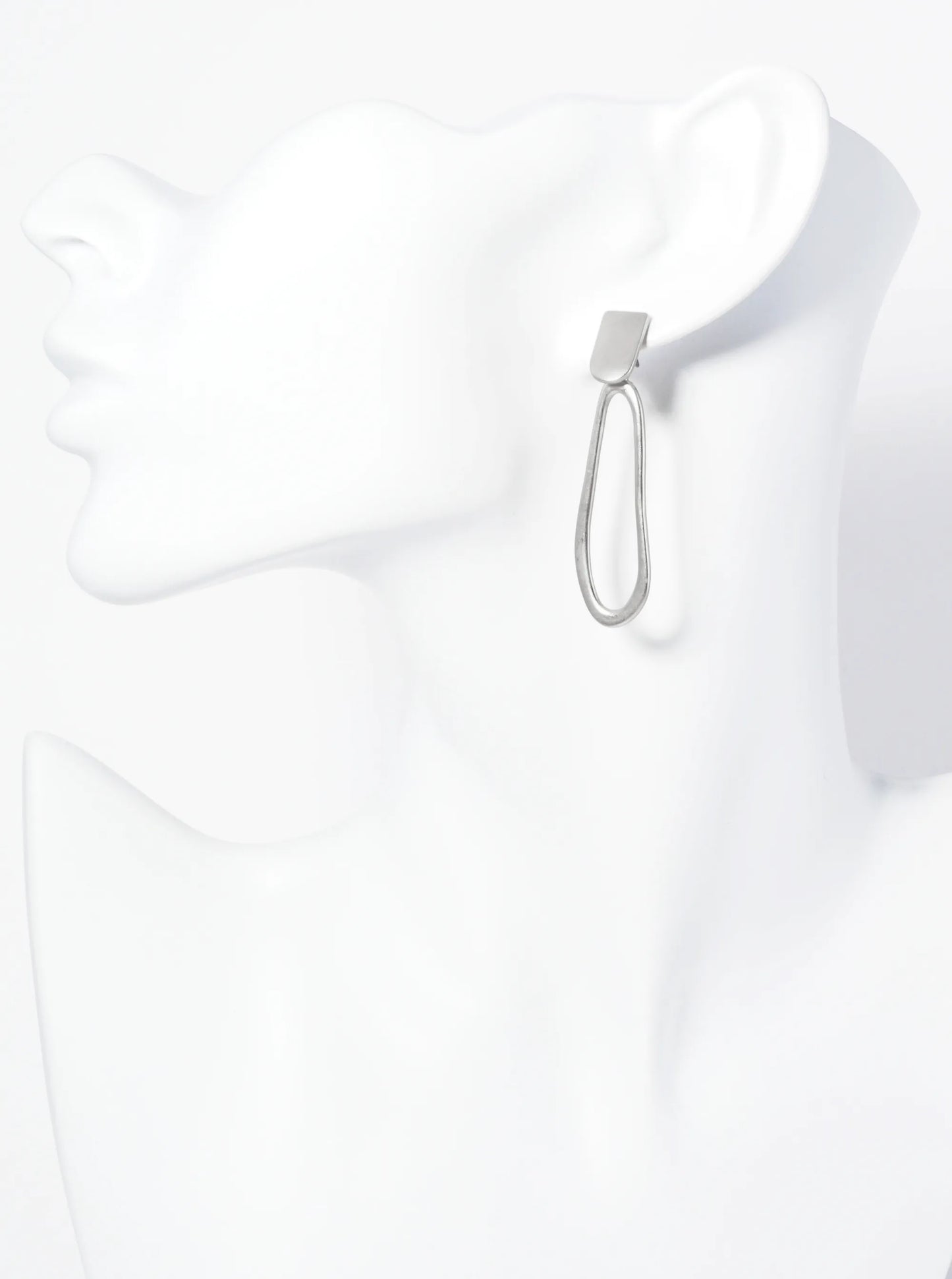 Organic Oval Drop Metal Doorknocker Earrings