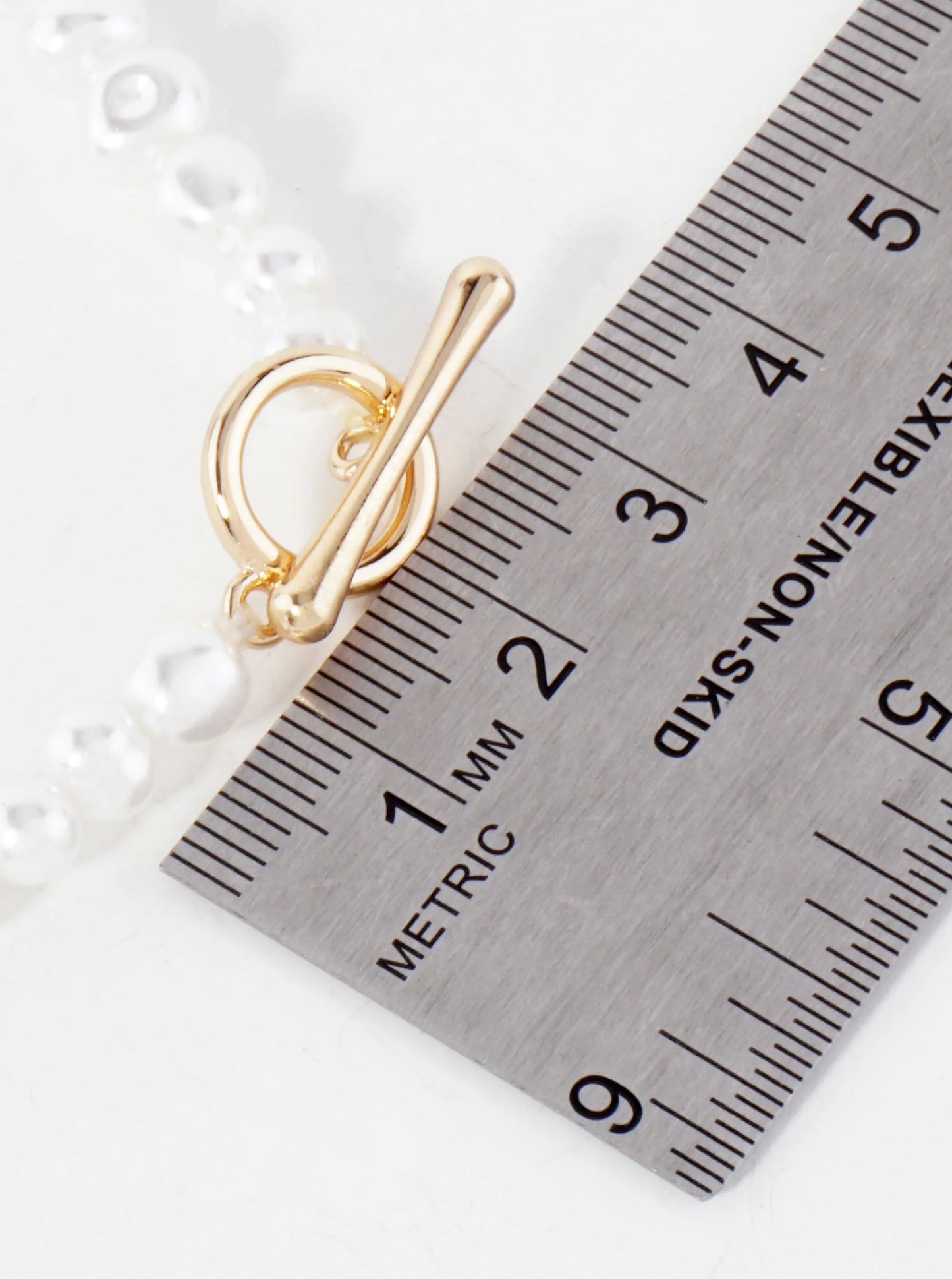 Organic-Shape Pearl-Bead Toggle-Closure Accents Stretch Bracelet