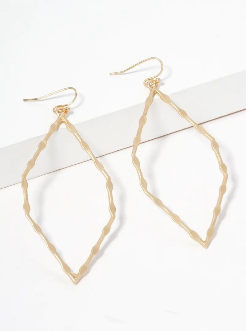 Ornate Shape Metal Drop Earrings