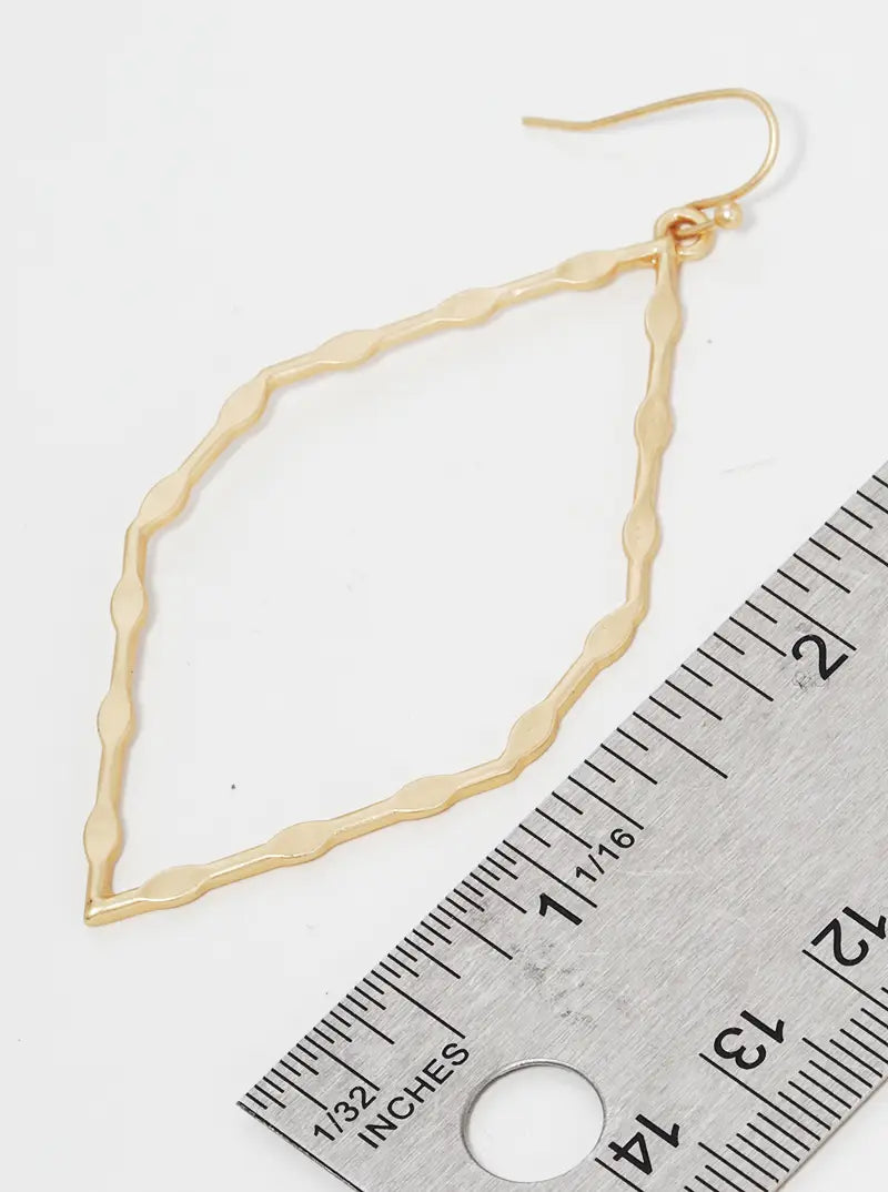 Ornate Shape Metal Drop Earrings
