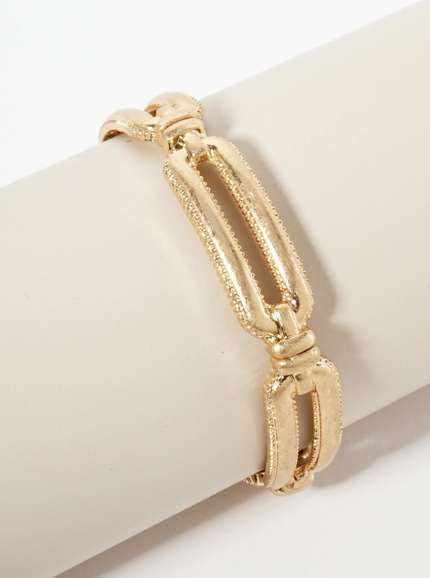 Oval Cast Linked Stretch Bracelet