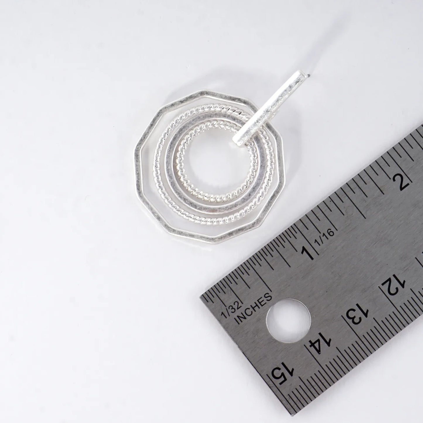 Overlapped Circles Decagon Drop Geometric Earrings
