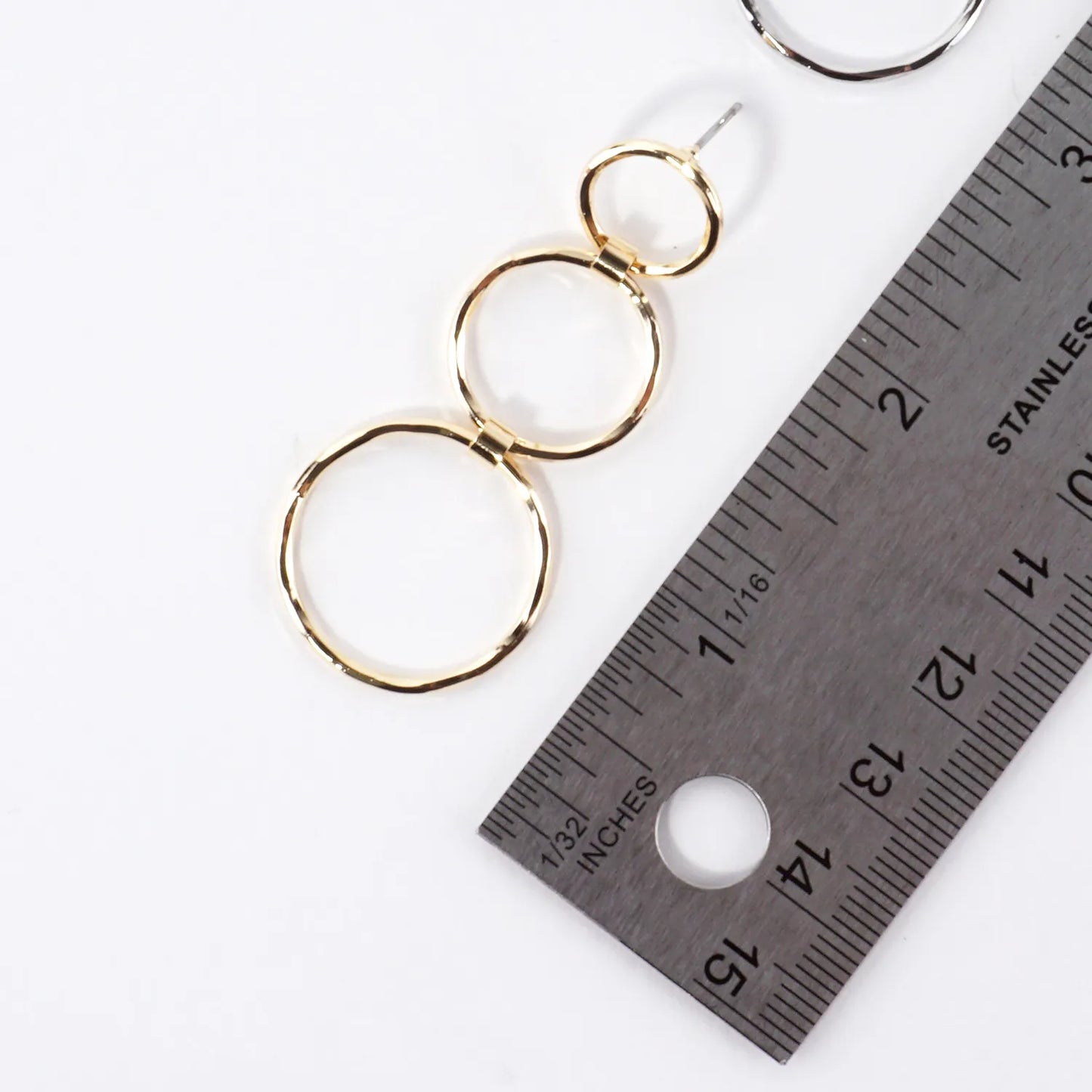 PPF 3 Shiny Circles Drop Earrings