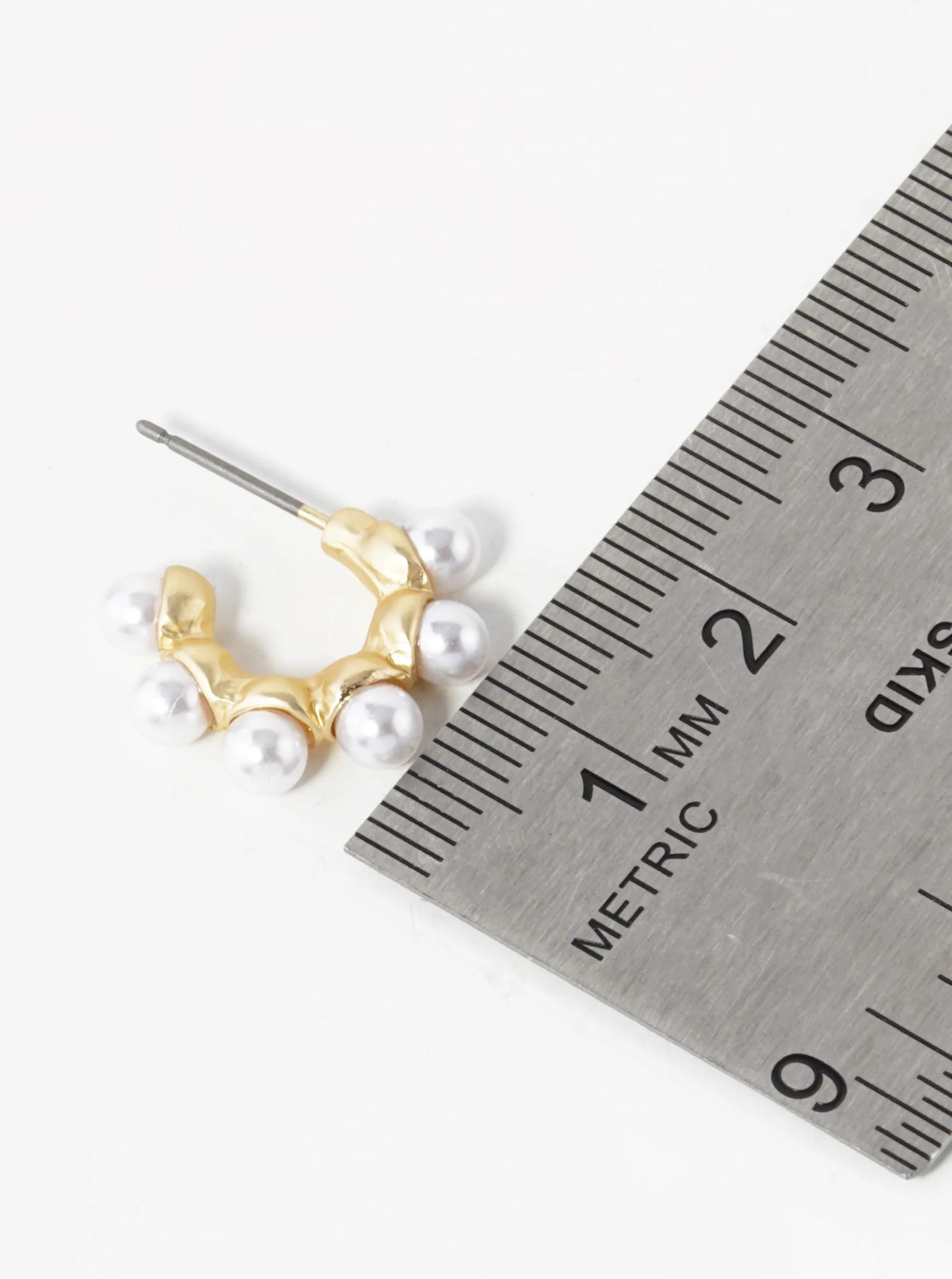 Pearl Beaded 20mm Dainty Open Hoop Earrings
