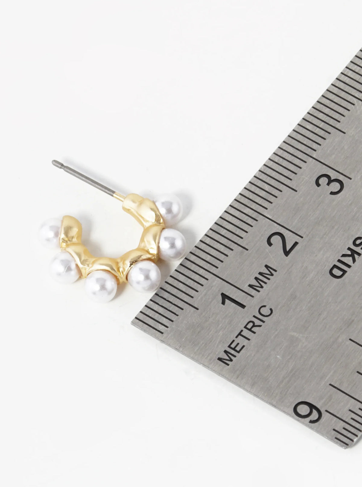 Pearl Beaded 20mm Dainty Open Hoop Earrings