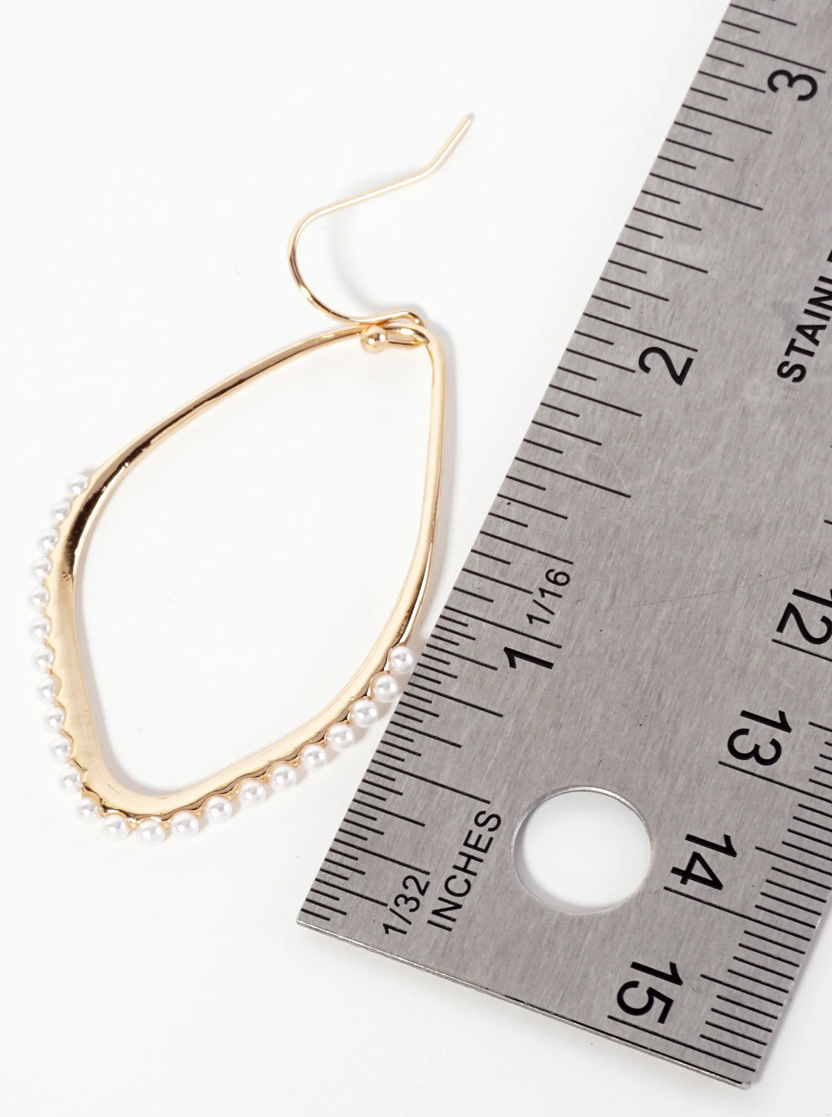 Pearl Beaded Organic-shaped Dangle Drop Earrings