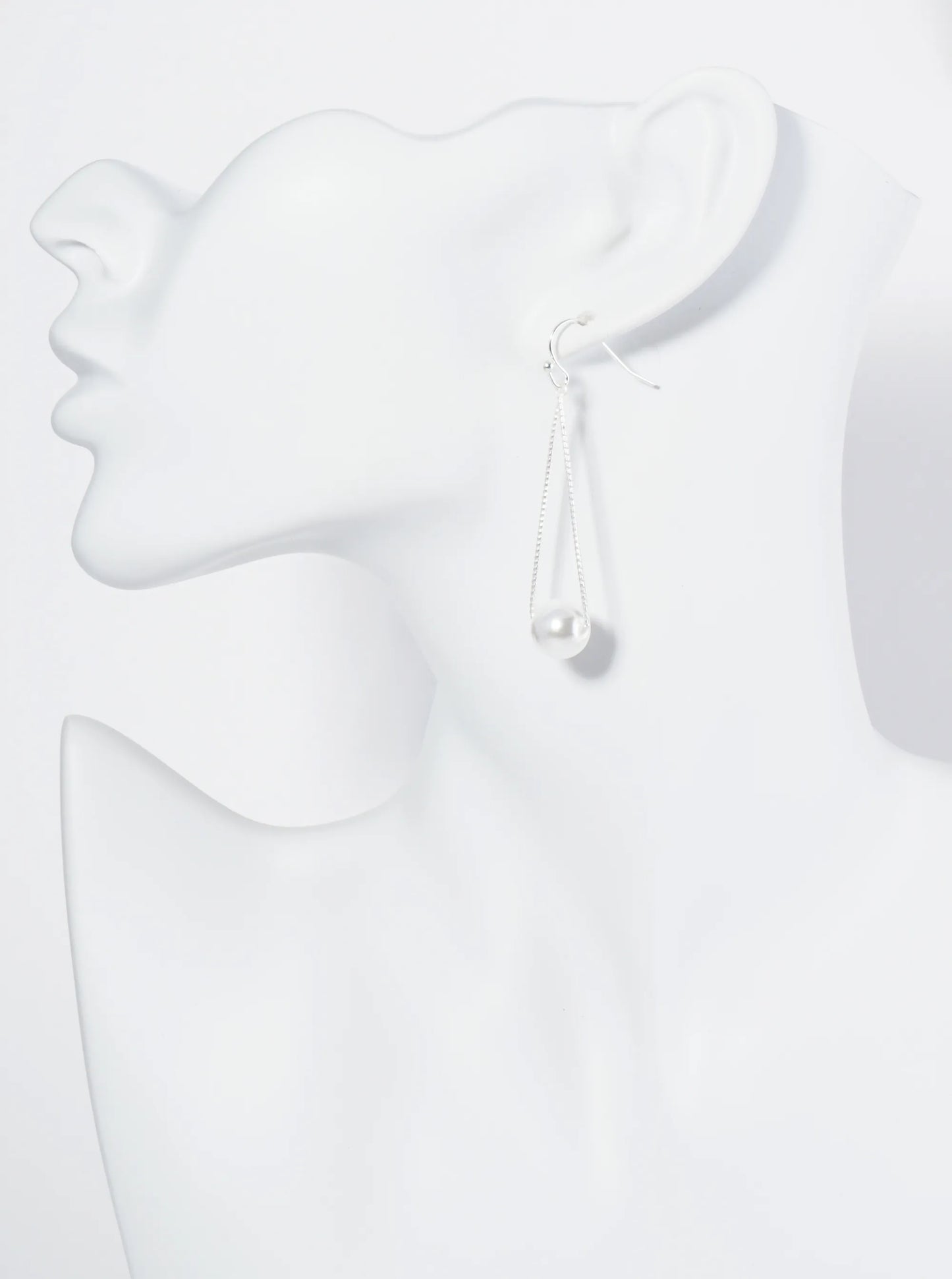 Pearl Beads Drop Triangle Dangle Drop Earrings