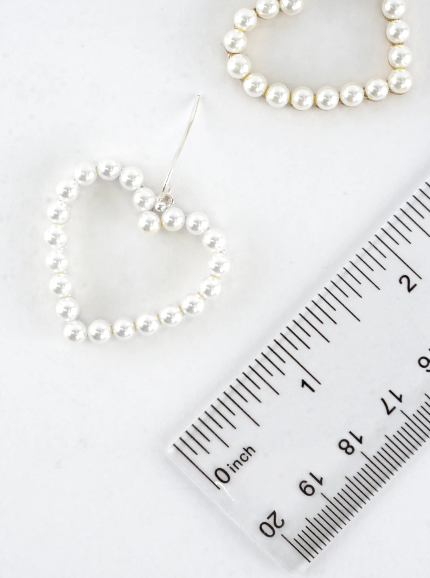 Pearl Embedded Heart Drop Earrings