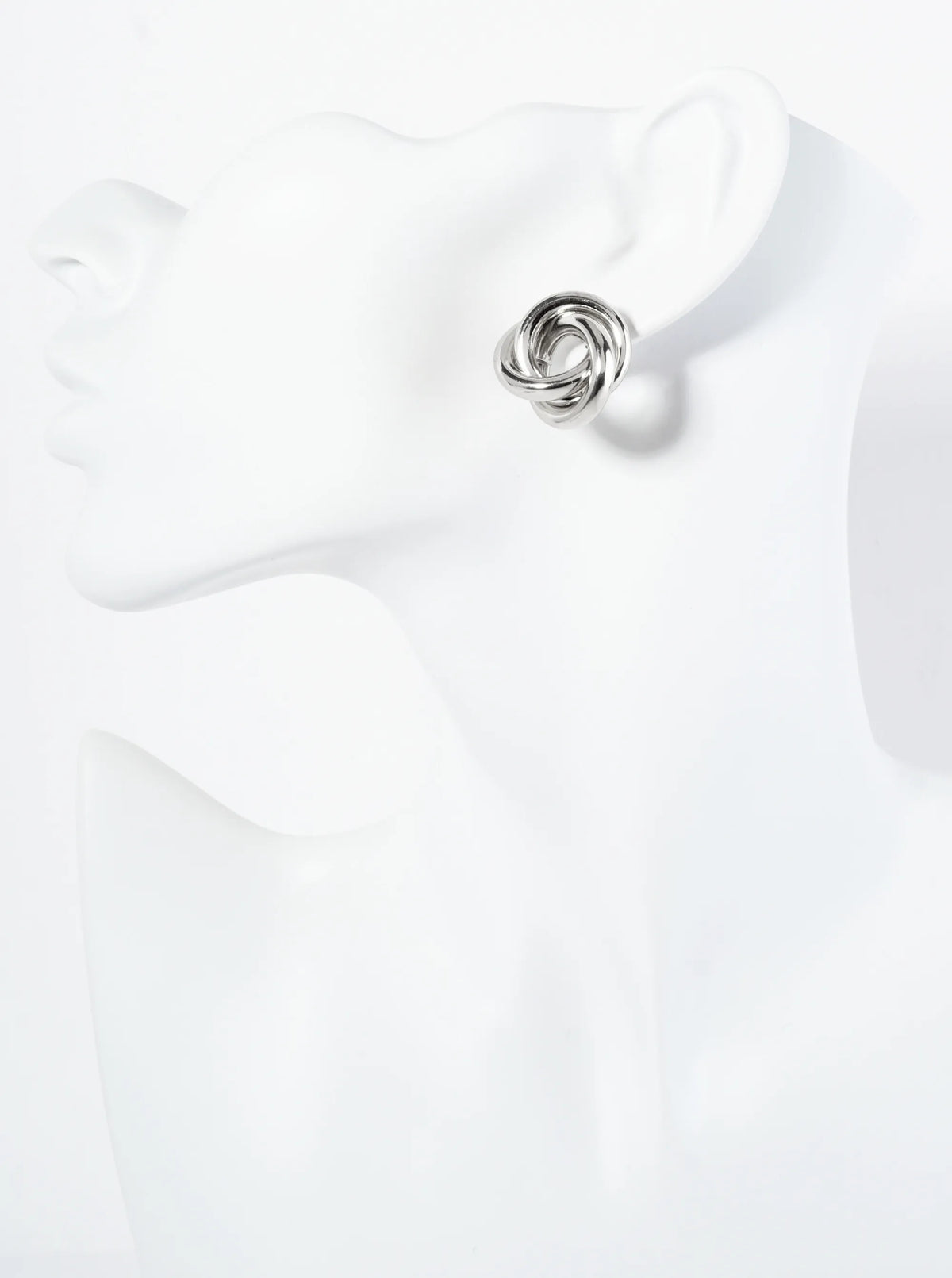 Polished 14K-Gold-Dipped 20mm Love Knot Stud Earrings
