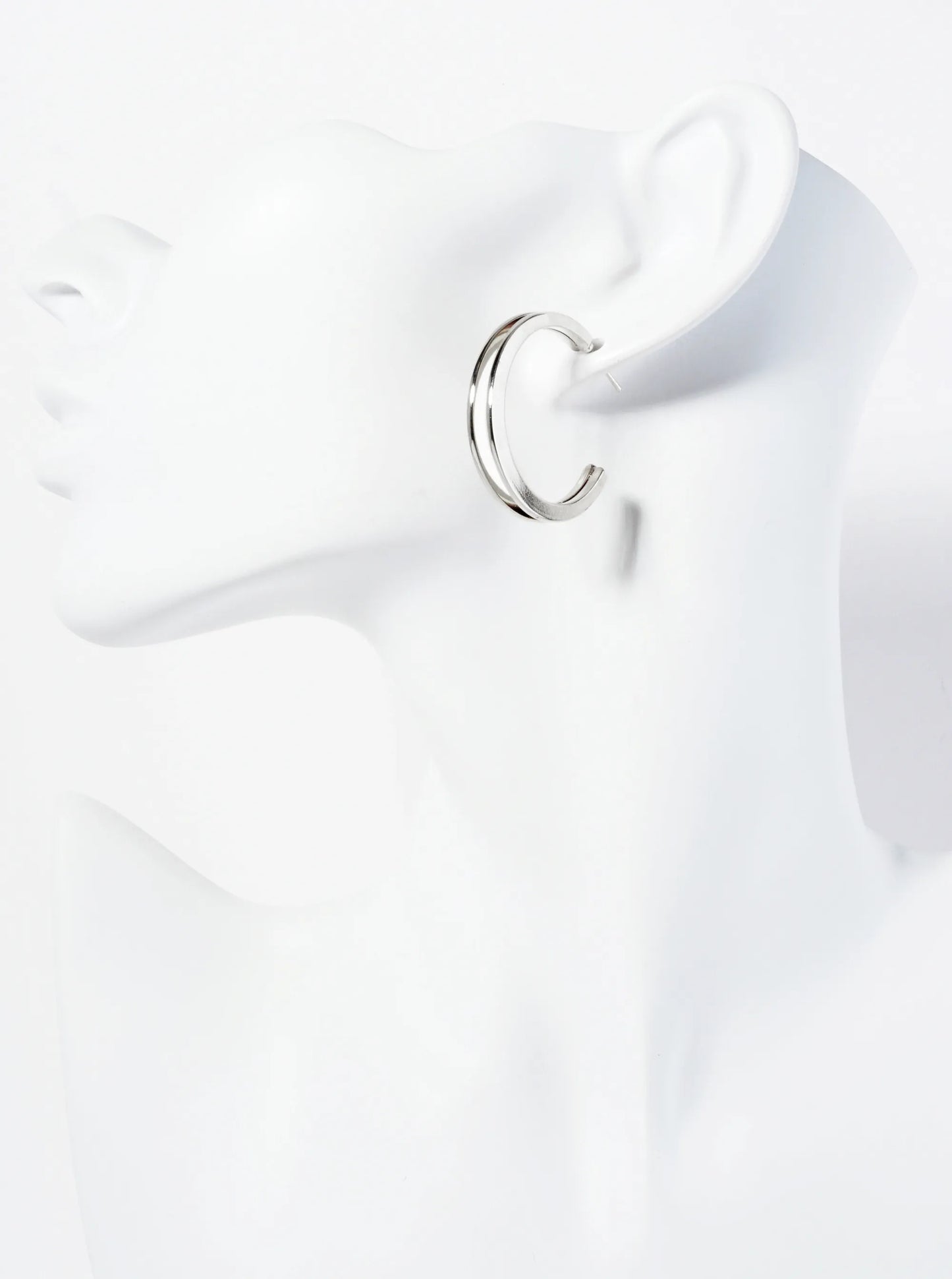 Polished 14K-Gold-Dipped 30mm Double Hoop Earrings