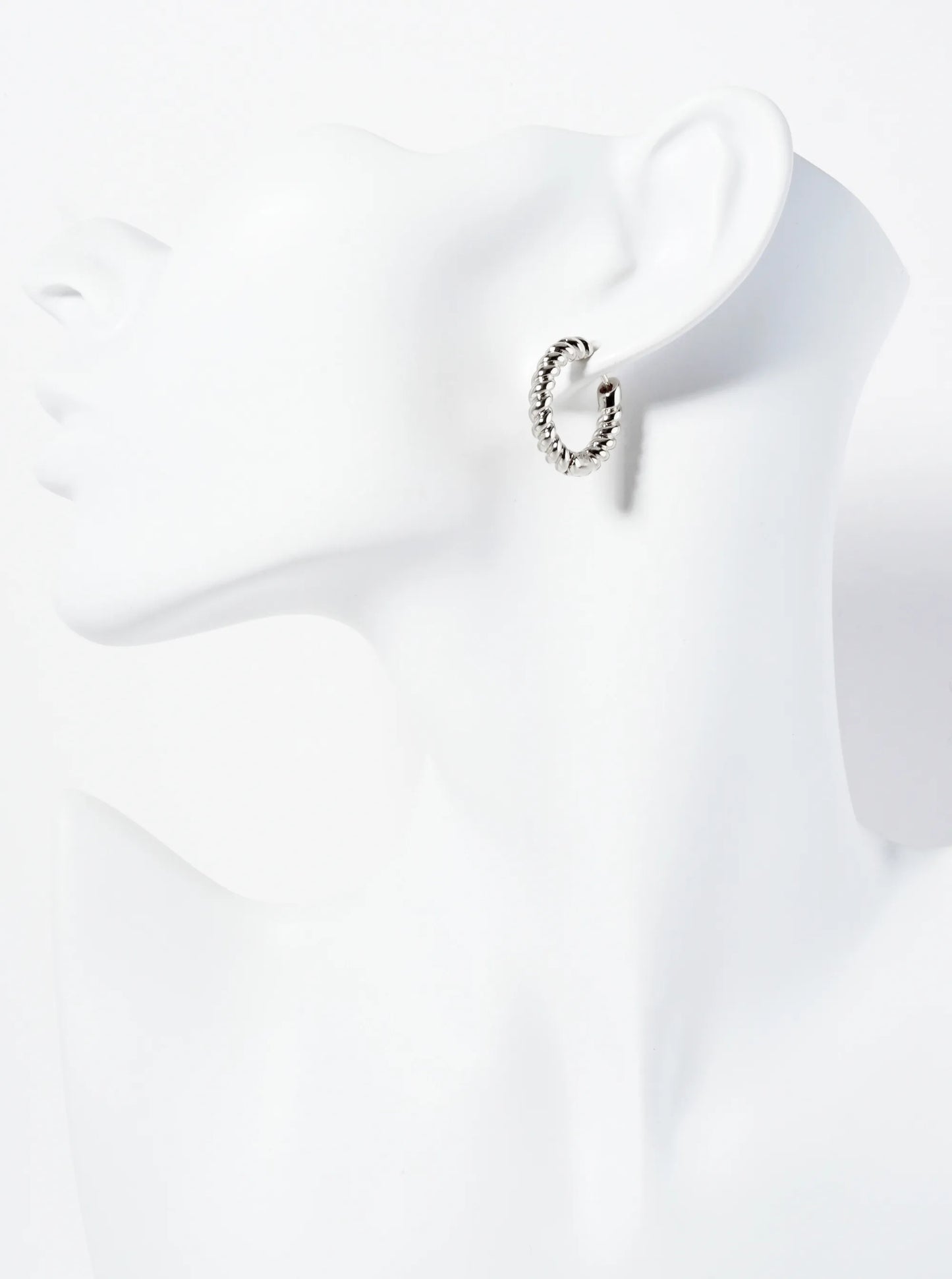 Polished 14K-Gold-Dipped Brass 20mm Rope Textured Hoop Earrings