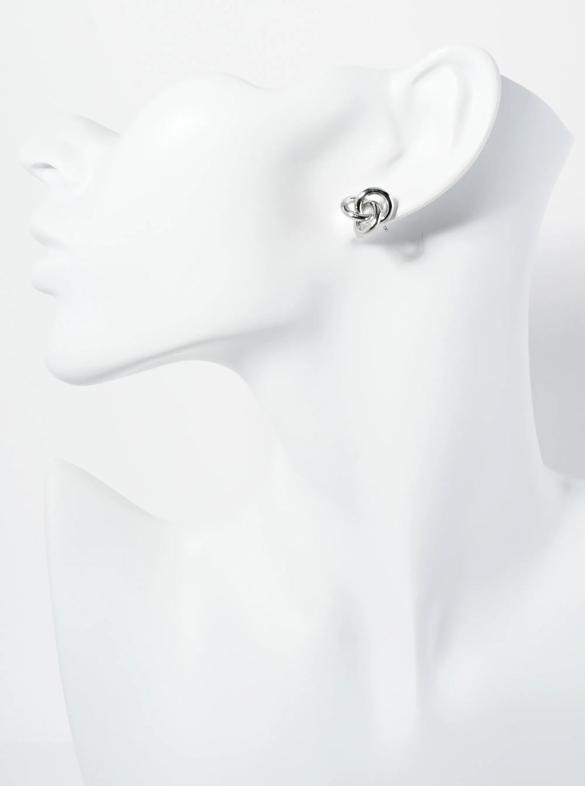 Polished 14K-Gold-Dipped Brass Love-Knot Stud Earrings