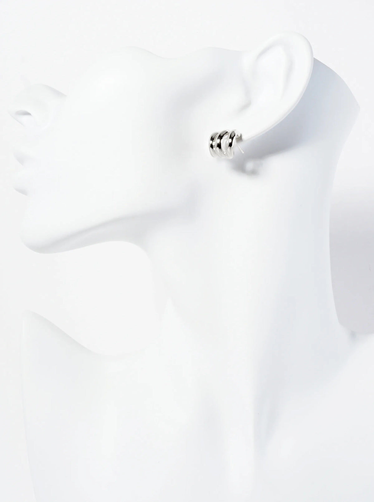 Polished 14K-Gold-Dipped Brass10mm Claw J-Hoop Earrings