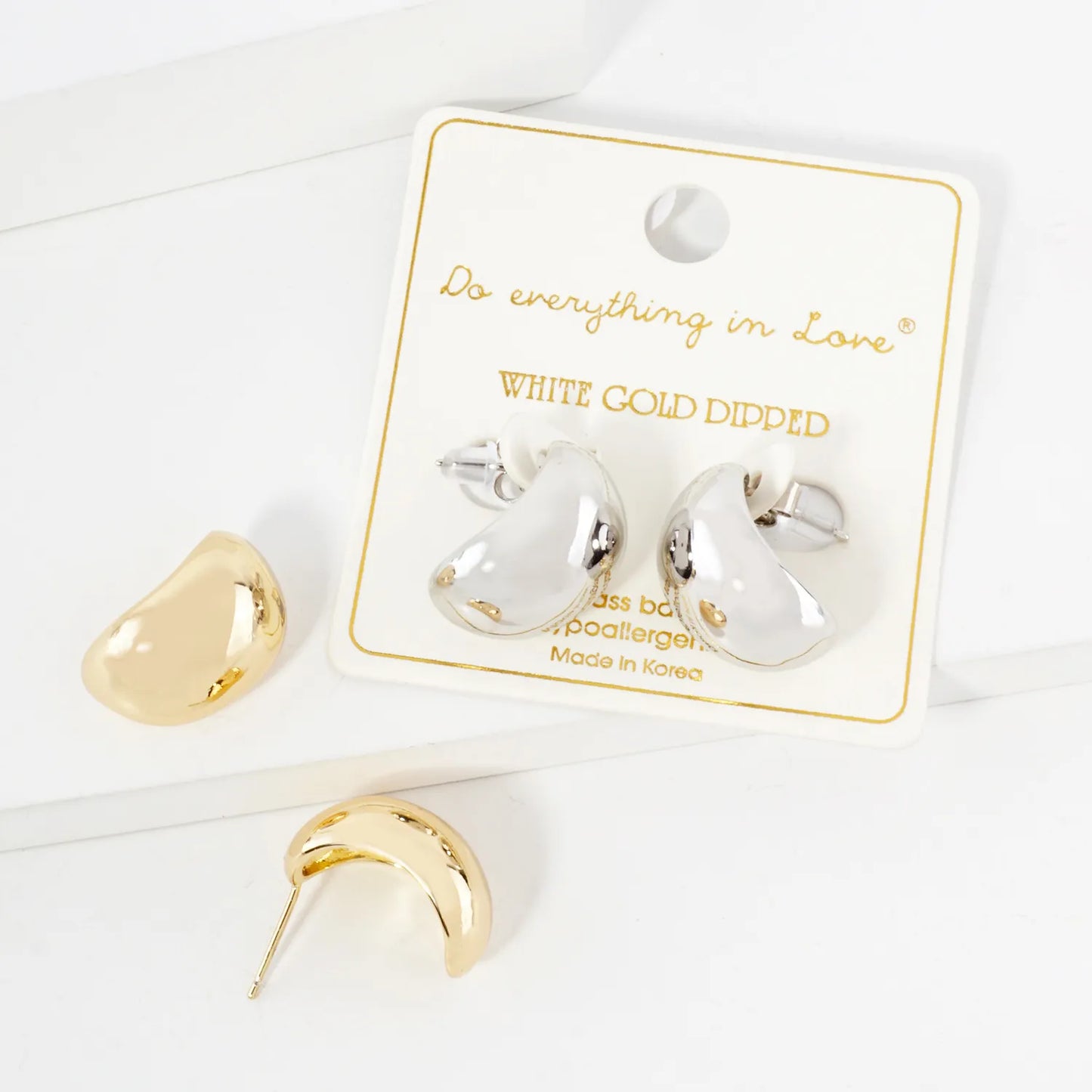Polished 17mm Oval Shaped 14K-Gold-Dipped Hoop Earrings