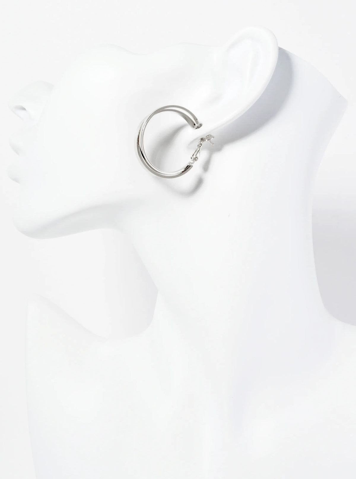 Polished 30mm Overlapping 14K-Gold-Dipped Edge Latch-Back Hoop Earrings