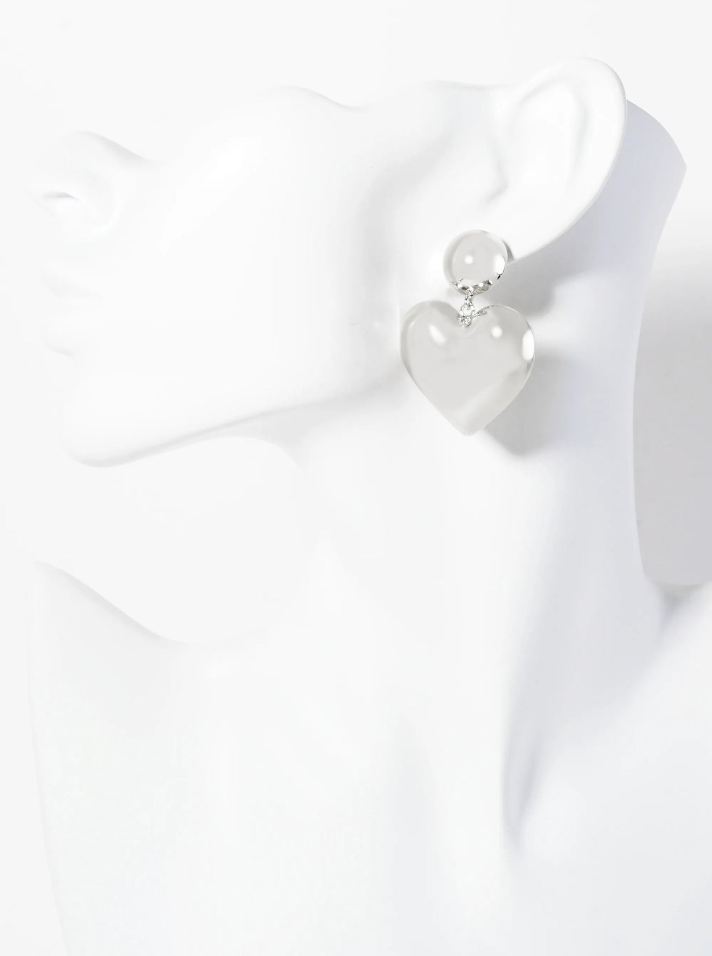 Polished Brass 1-inch Puffy Heart Drop 18K-Gold-Dipped Dangle Earrings