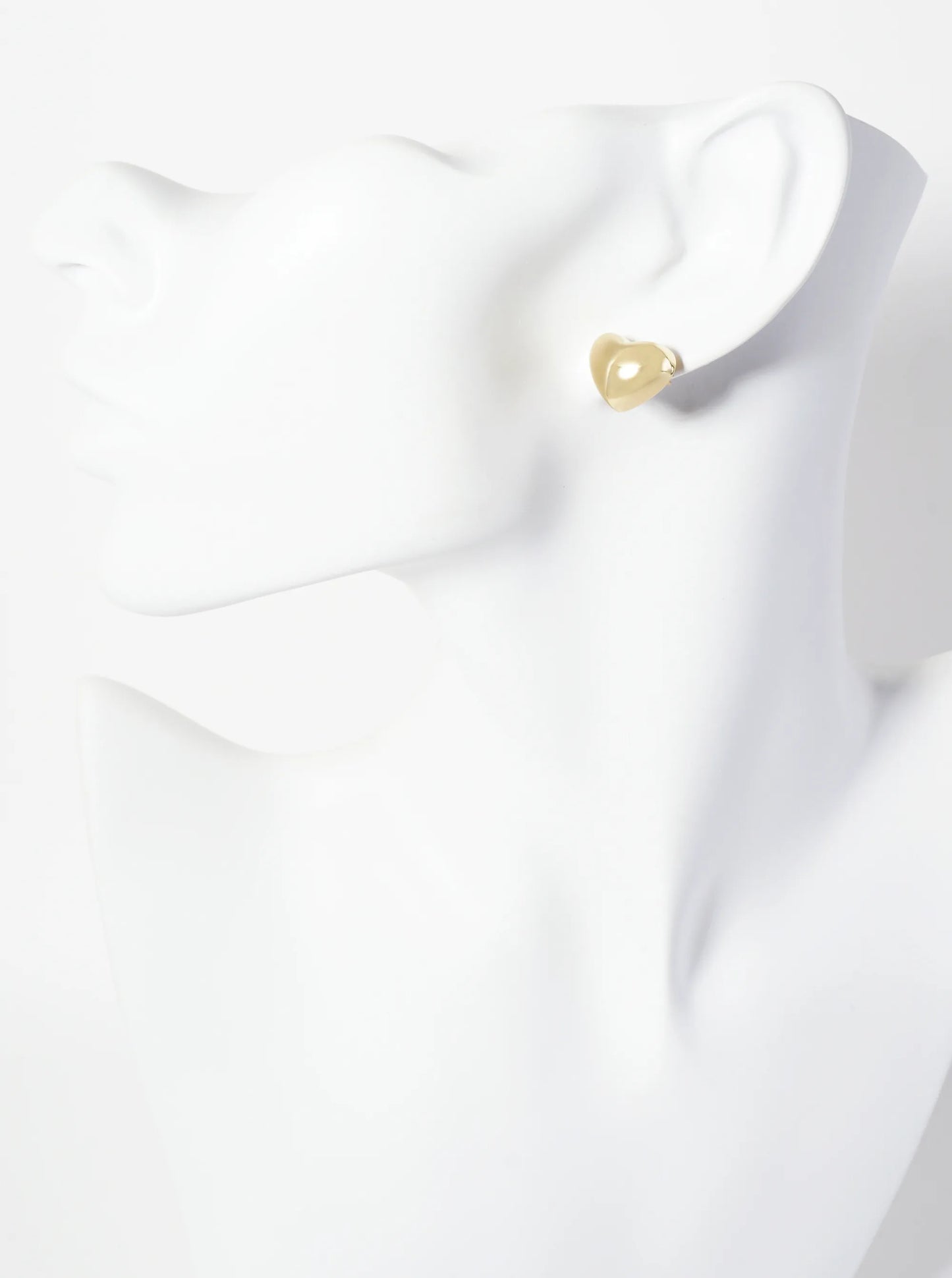 Polished Brass 11mm Heart-Shaped 18K-Gold-Dipped Stud Earrings