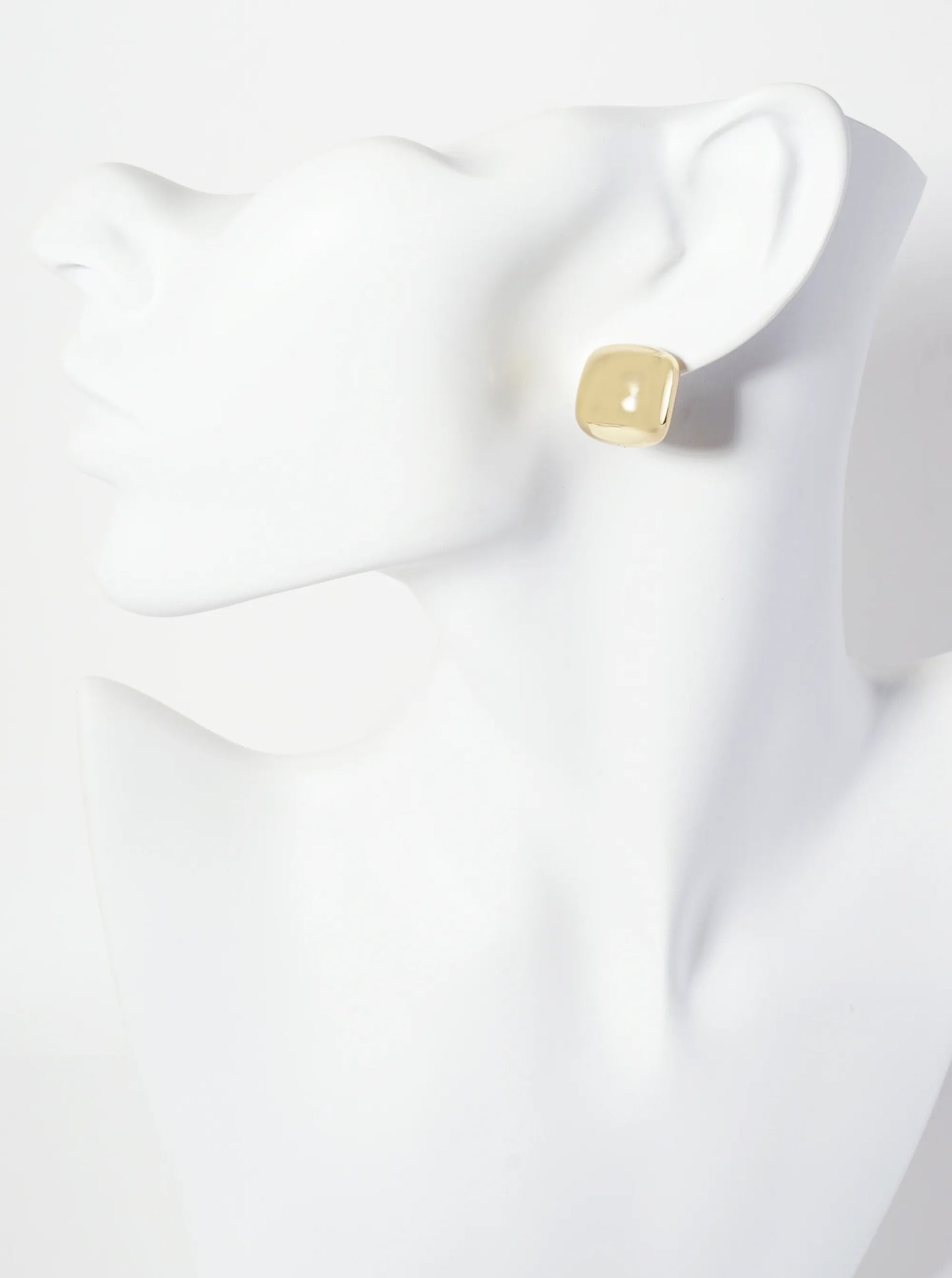 Polished Brass 16mm Square-Shaped 18K-Gold-Dipped Stud Earrings