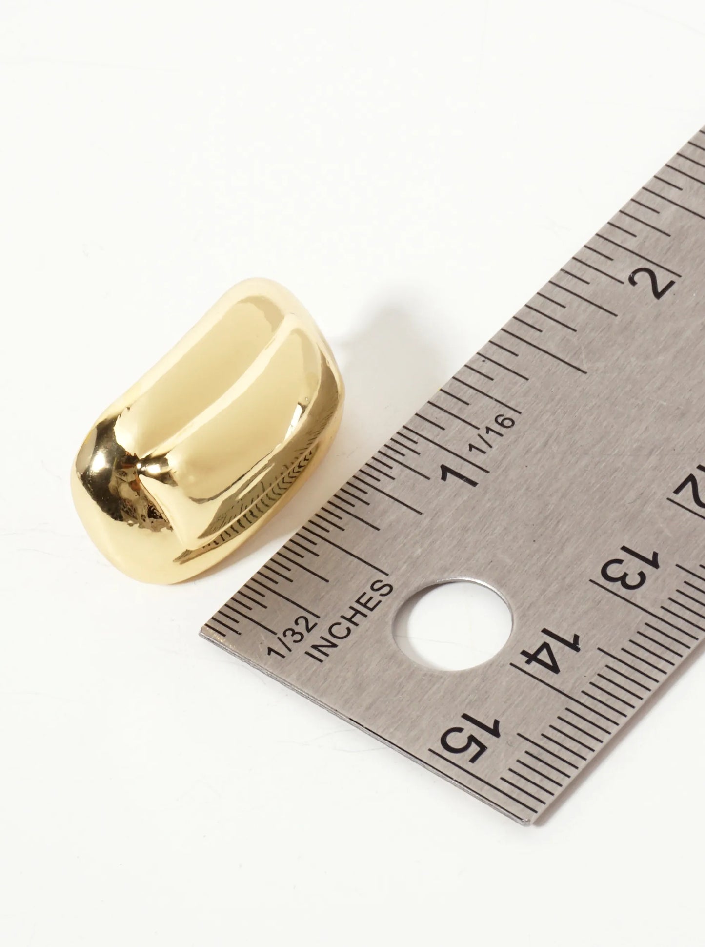 Polished Brass 18K-Gold-Dipped Soft-Curve Rectangle Post Earrings
