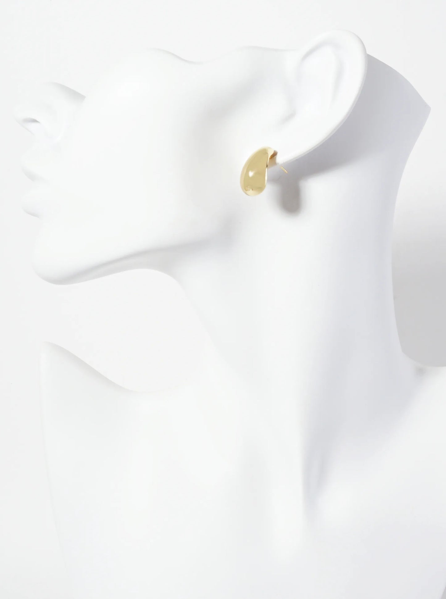 Polished Brass 18mm Teardrop-Shaped 18K-Gold-Dipped Stud Earrings