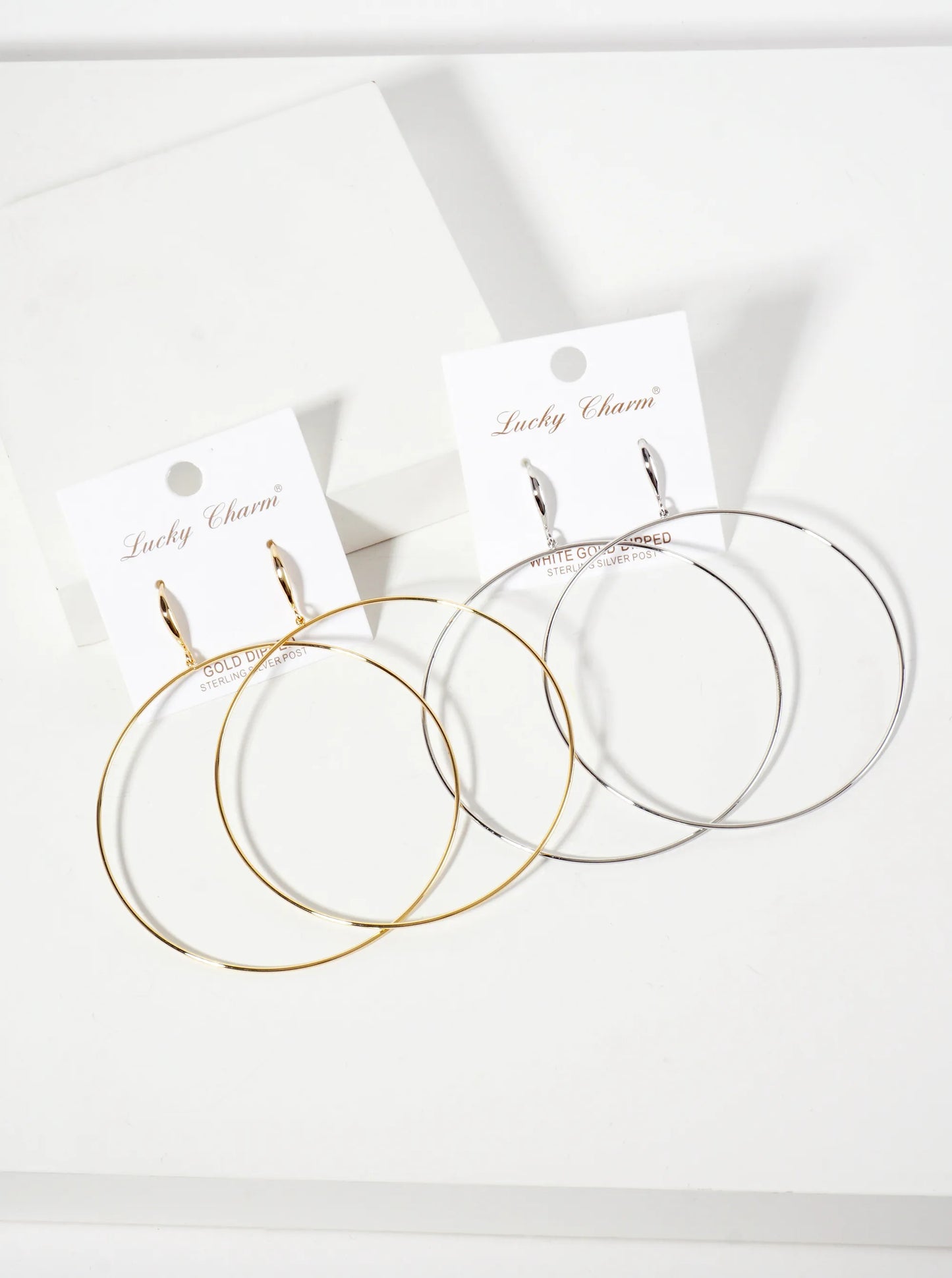 Polished Brass 2-and-three-quarters-inch Delicate Circle Drop 18K-Gold-Dipped Fish-Hook Earrings