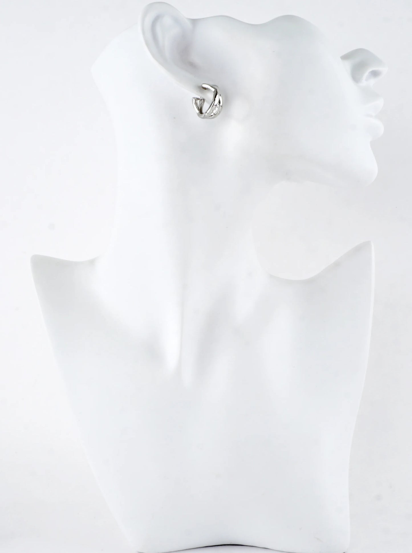 Polished Brass Crossover X Huggie Hoop Earrings