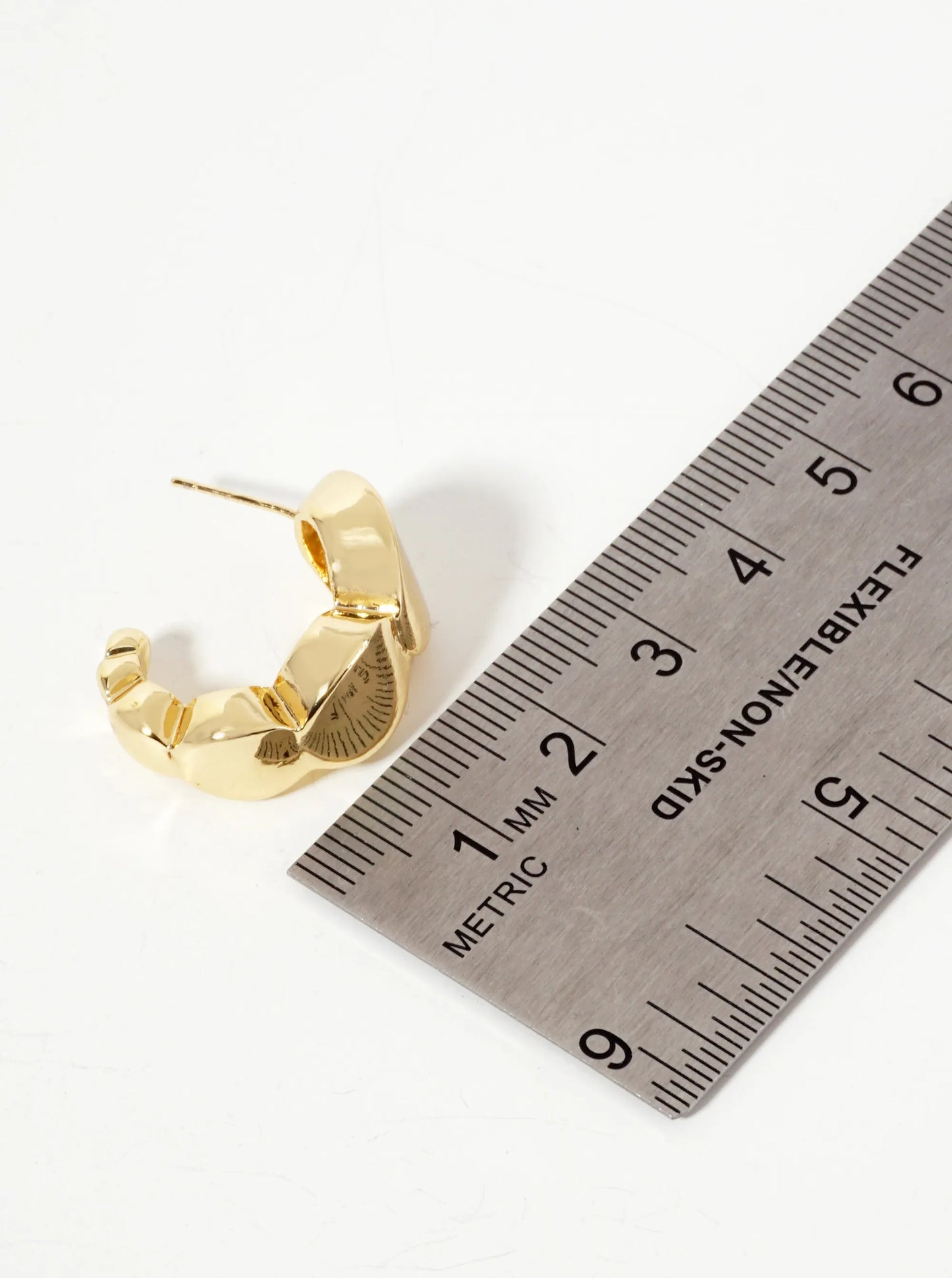 Polished Brass Graduated Ball-Shaped 23mm 18K-Gold-Dipped Open Hoop Earrings