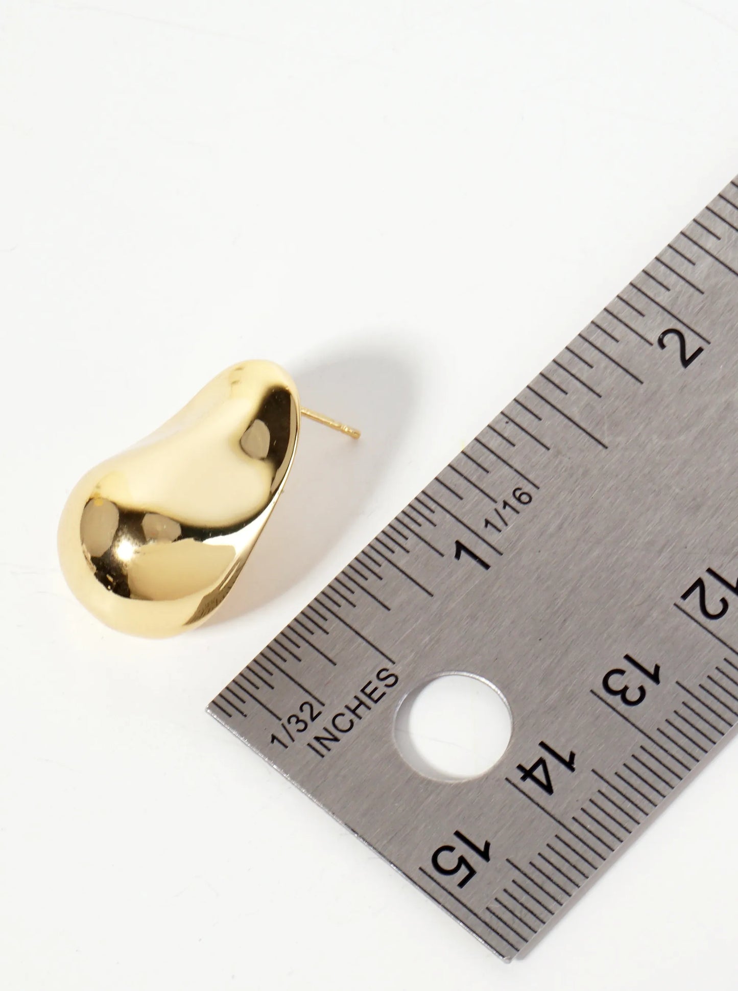 Polished Brass Hand-Crushed-Texture 18K-Gold-Dipped Post Earrings