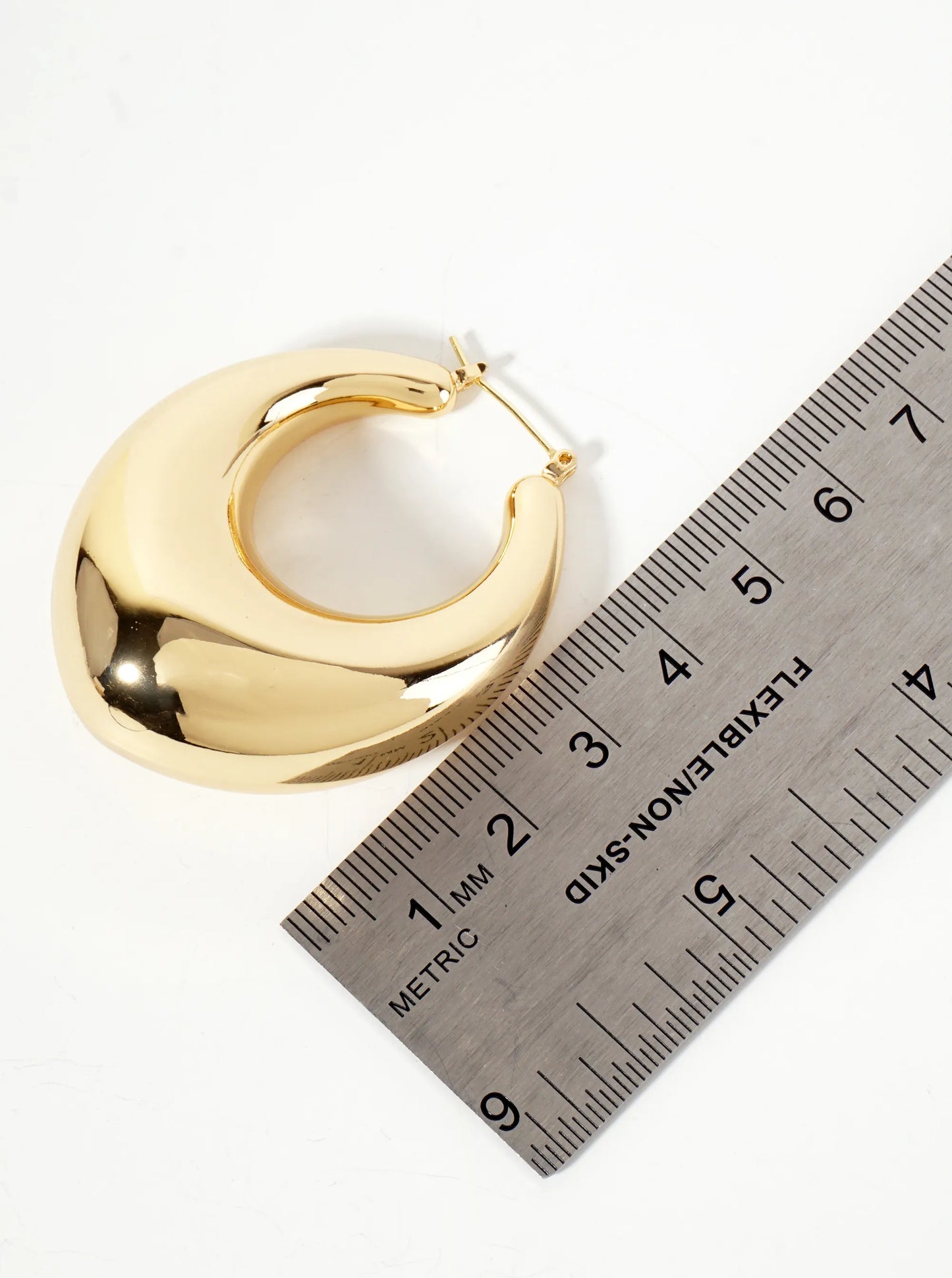 Polished Brass Hollow Tapered Round Tube 18K-Gold-Dipped Latch-Back Hoop Earrings