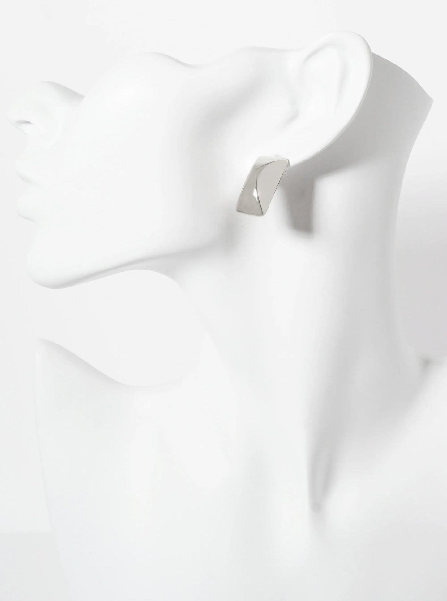 Polished Brass Rectangle With Center Corner 18K-Gold-Dipped Stud Earrings