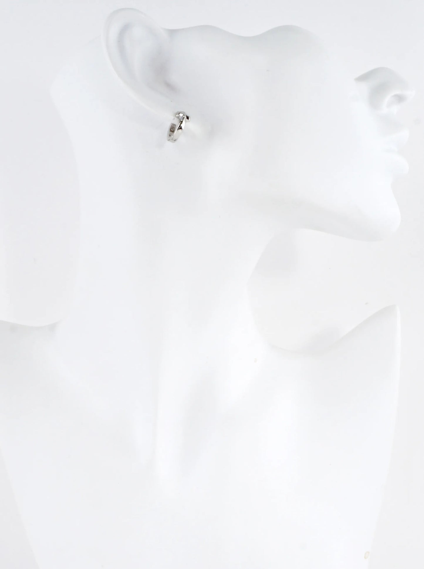 Polished Cross Huggie Hoop Earrings