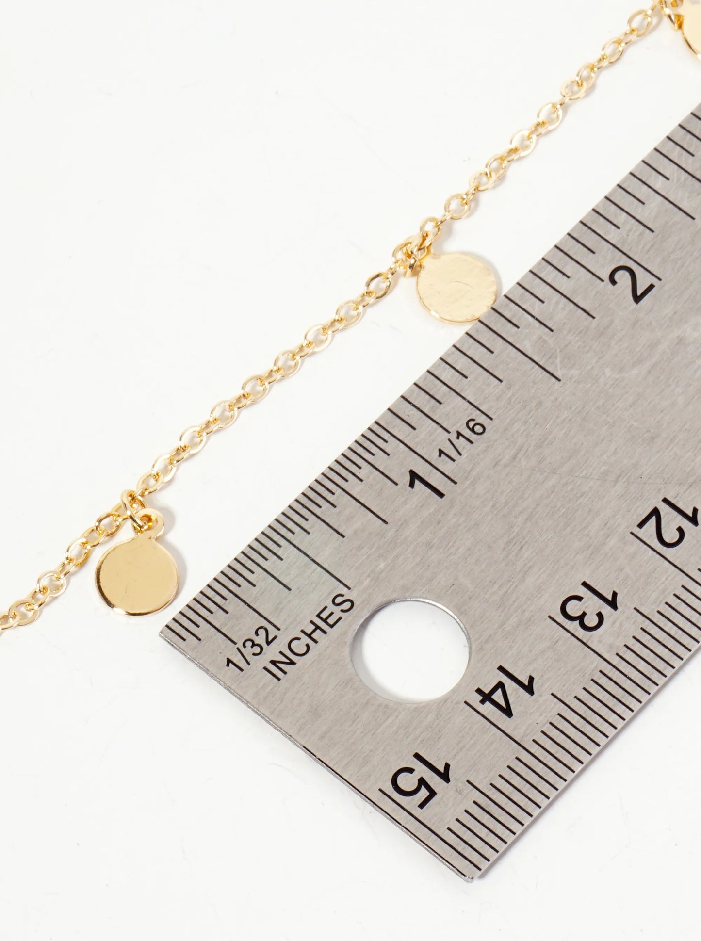 Polished Disc Charm 16-inch Station Necklace