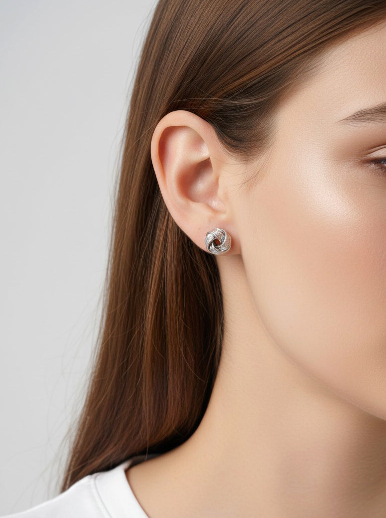 Polished Knot Classic Stud Earrings
