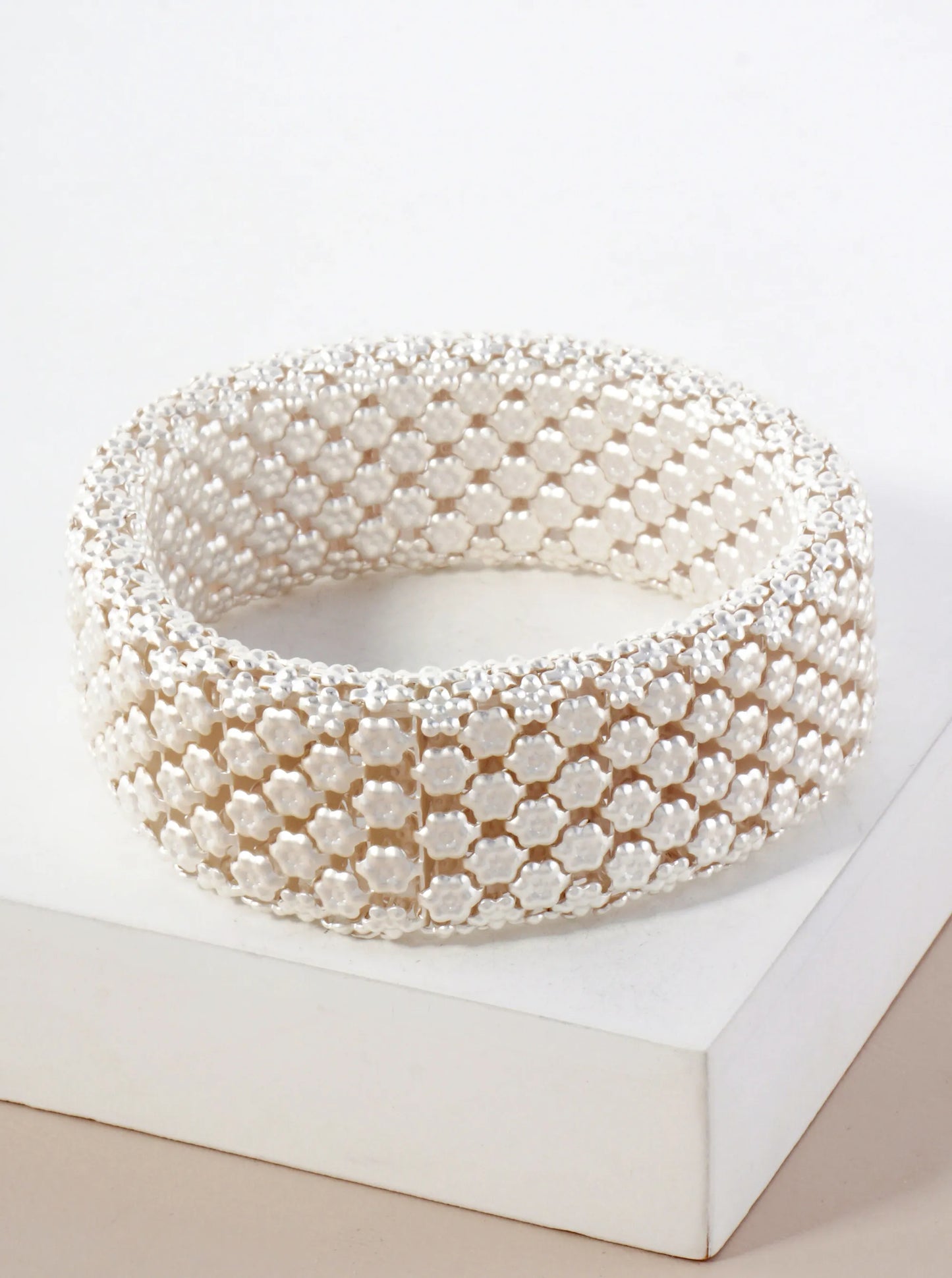 Polished Metal 1-inch-Wide Stretch Bracelet