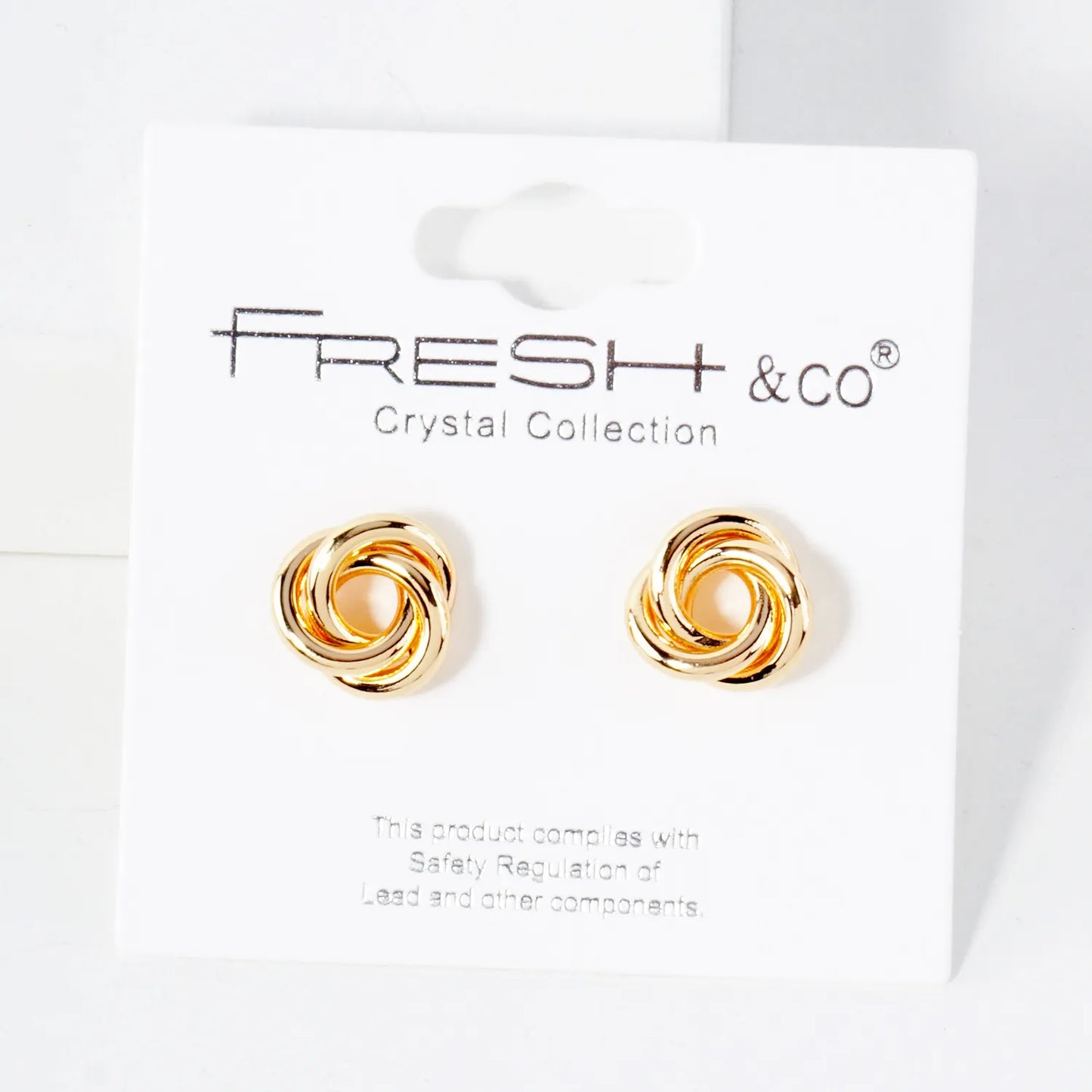 Polished Metal 11mm Love-Knot Stud Earrings