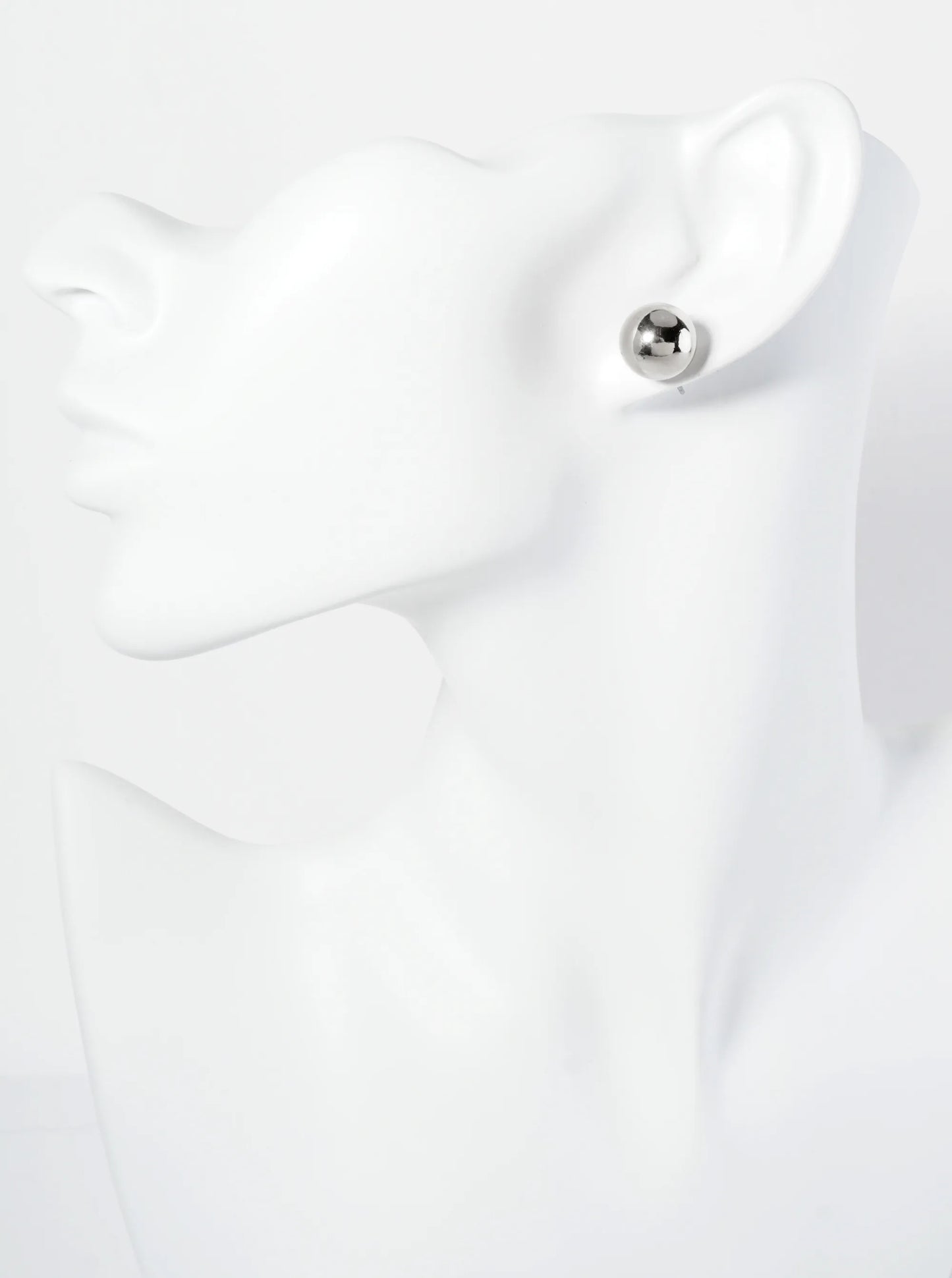 Polished Metal 12mm Brass Ball Stud Earrings