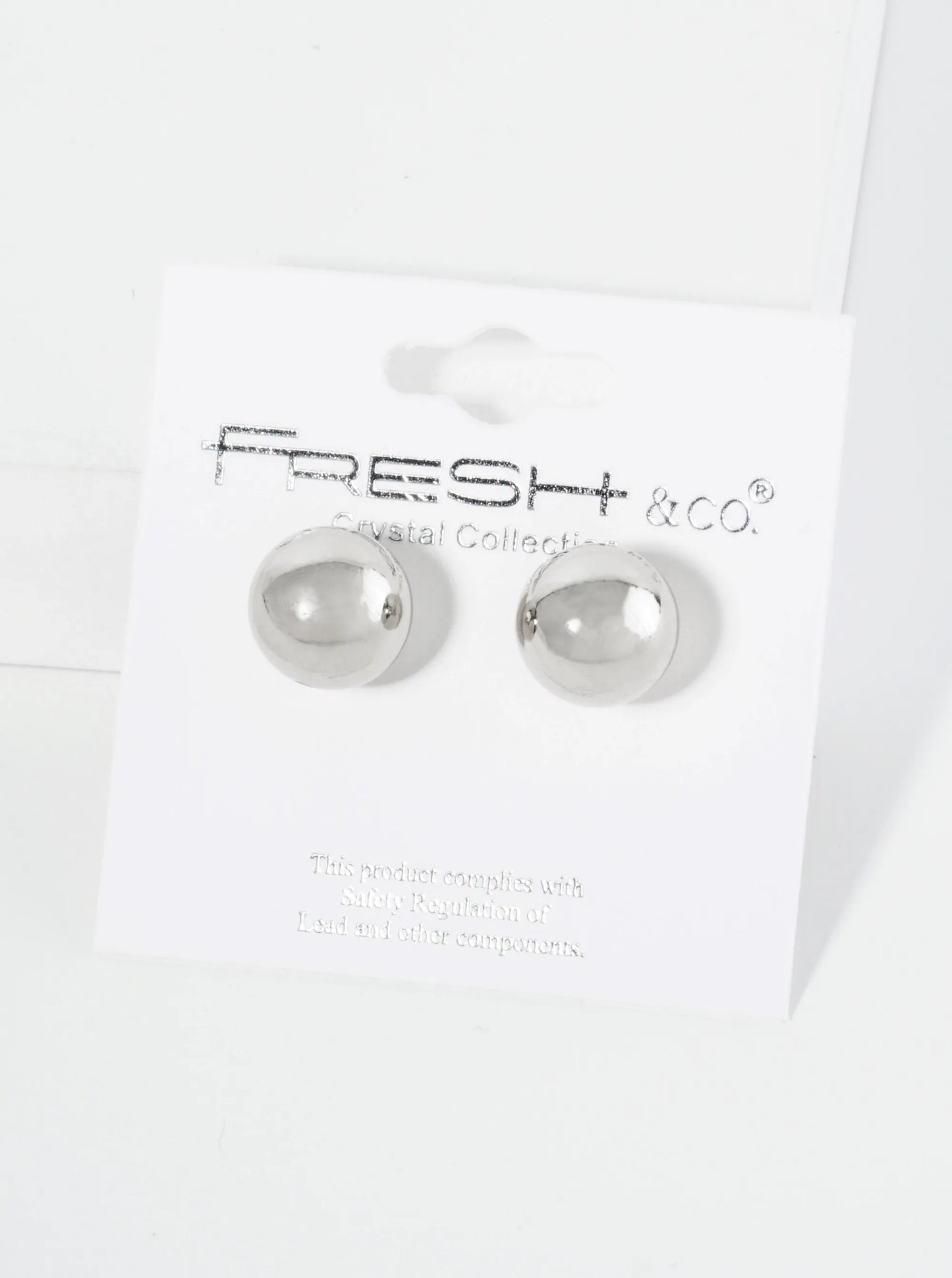 Polished Metal 12mm Brass Ball Stud Earrings