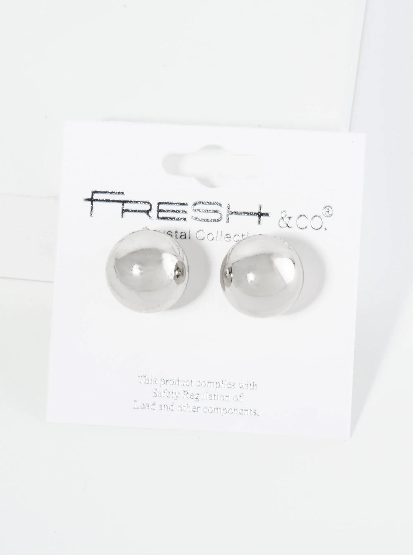 Polished Metal 14mm Brass Ball Stud Earrings