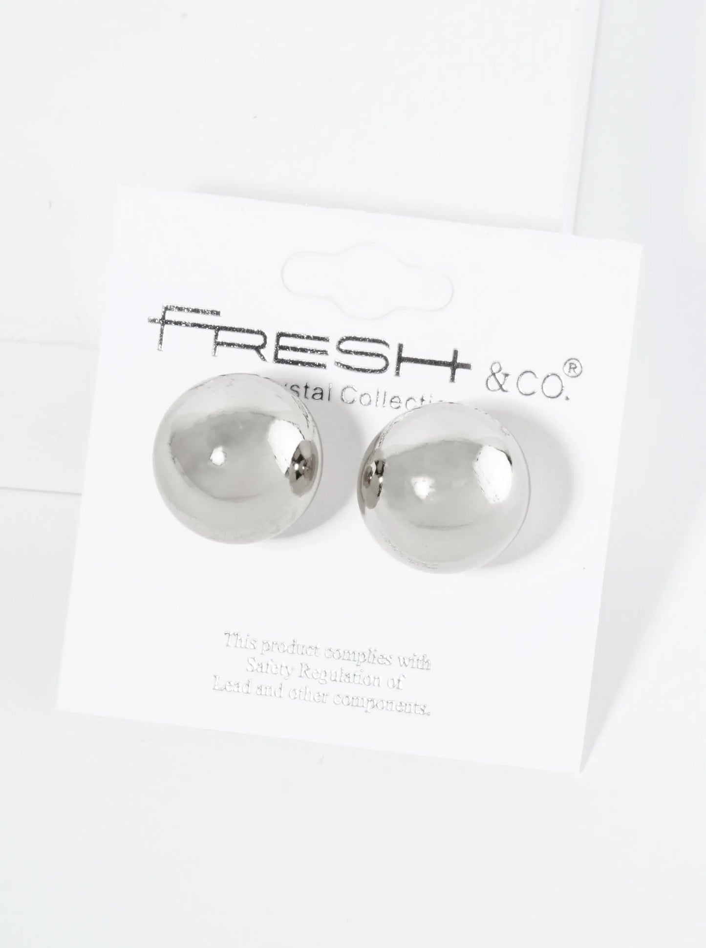 Polished Metal 16mm Brass Ball Stud Earrings
