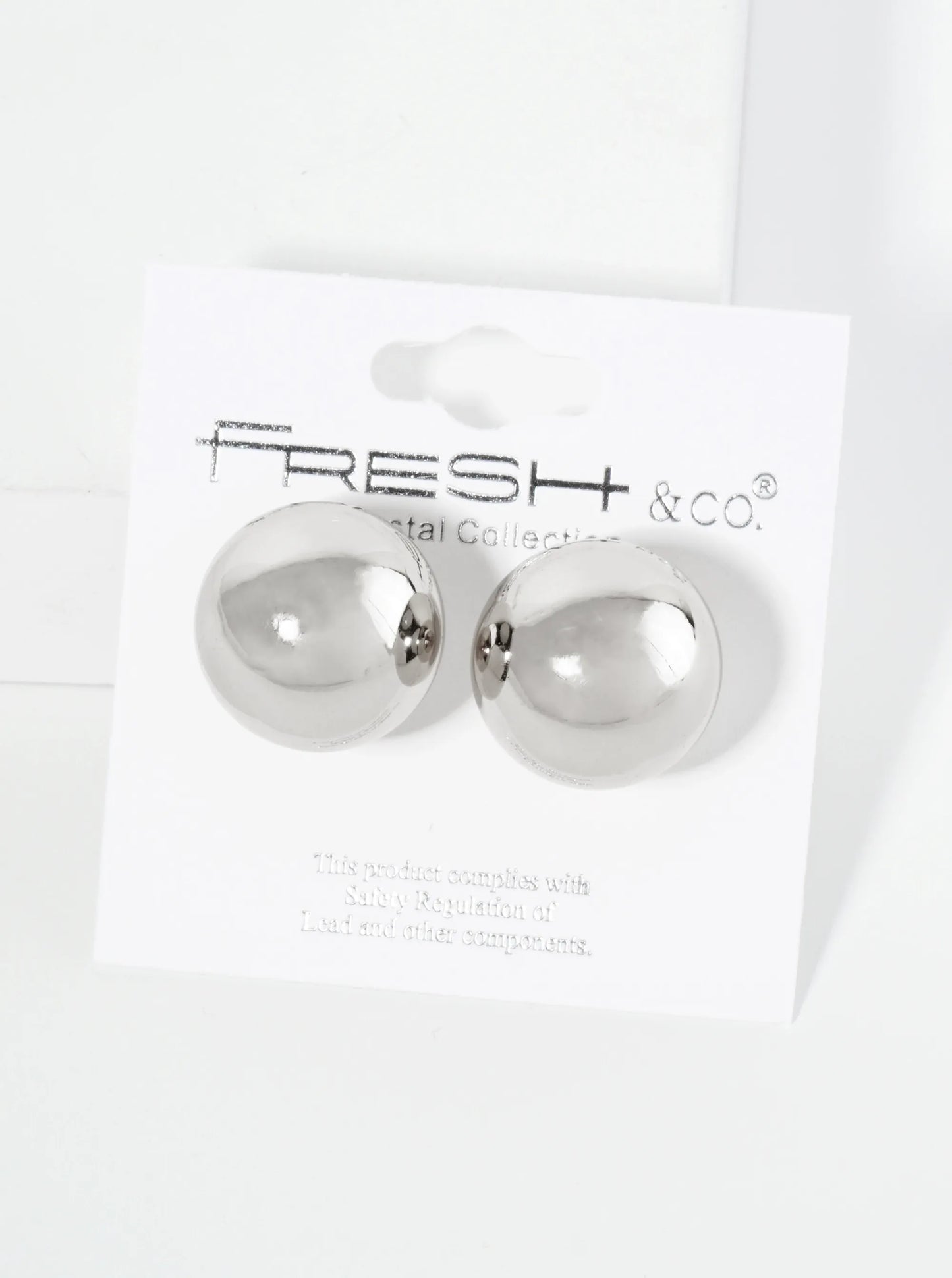 Polished Metal 18mm Brass Ball Stud Earrings