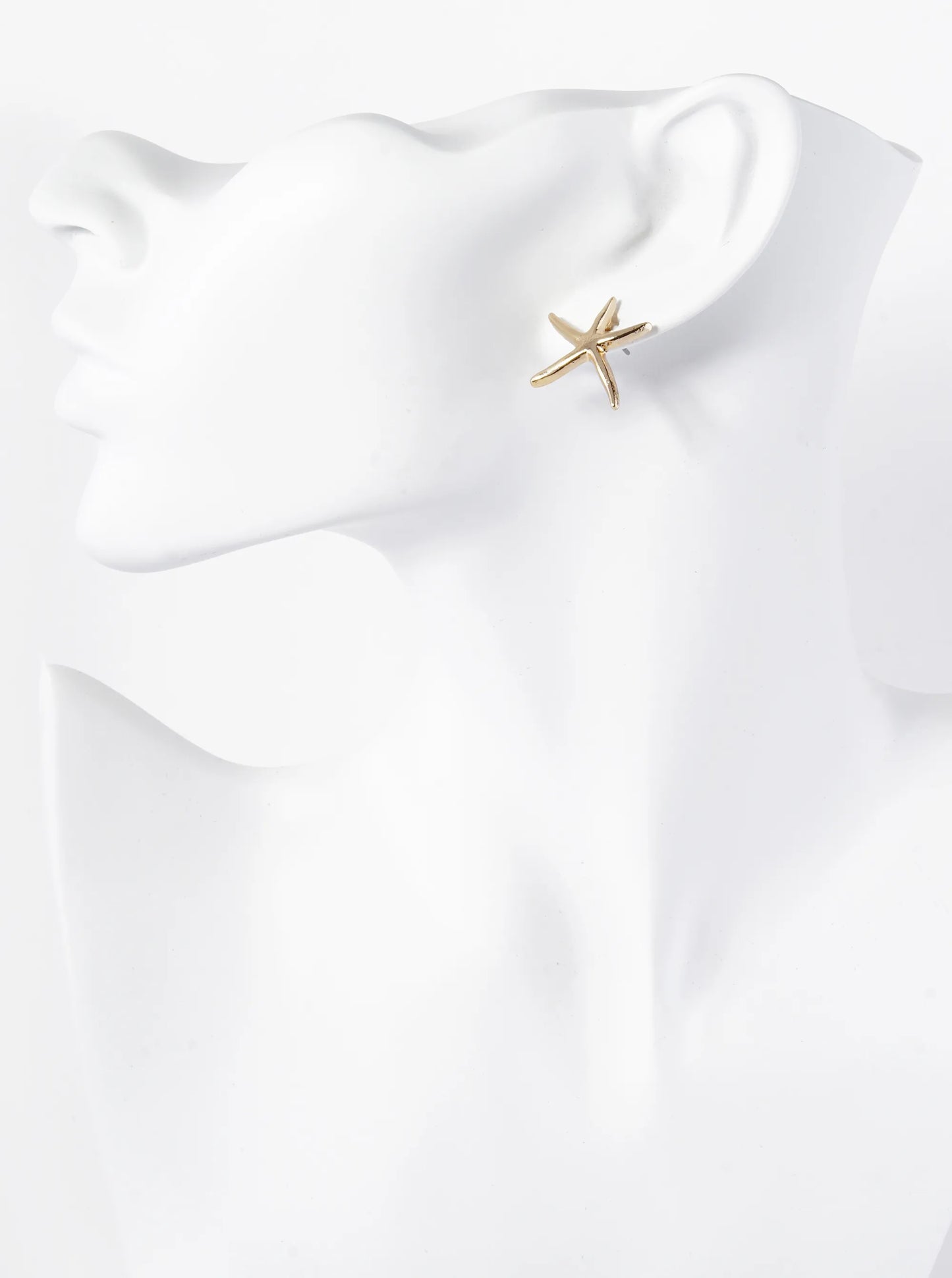 Polished Metal 20mm Starfish Stud Earrings