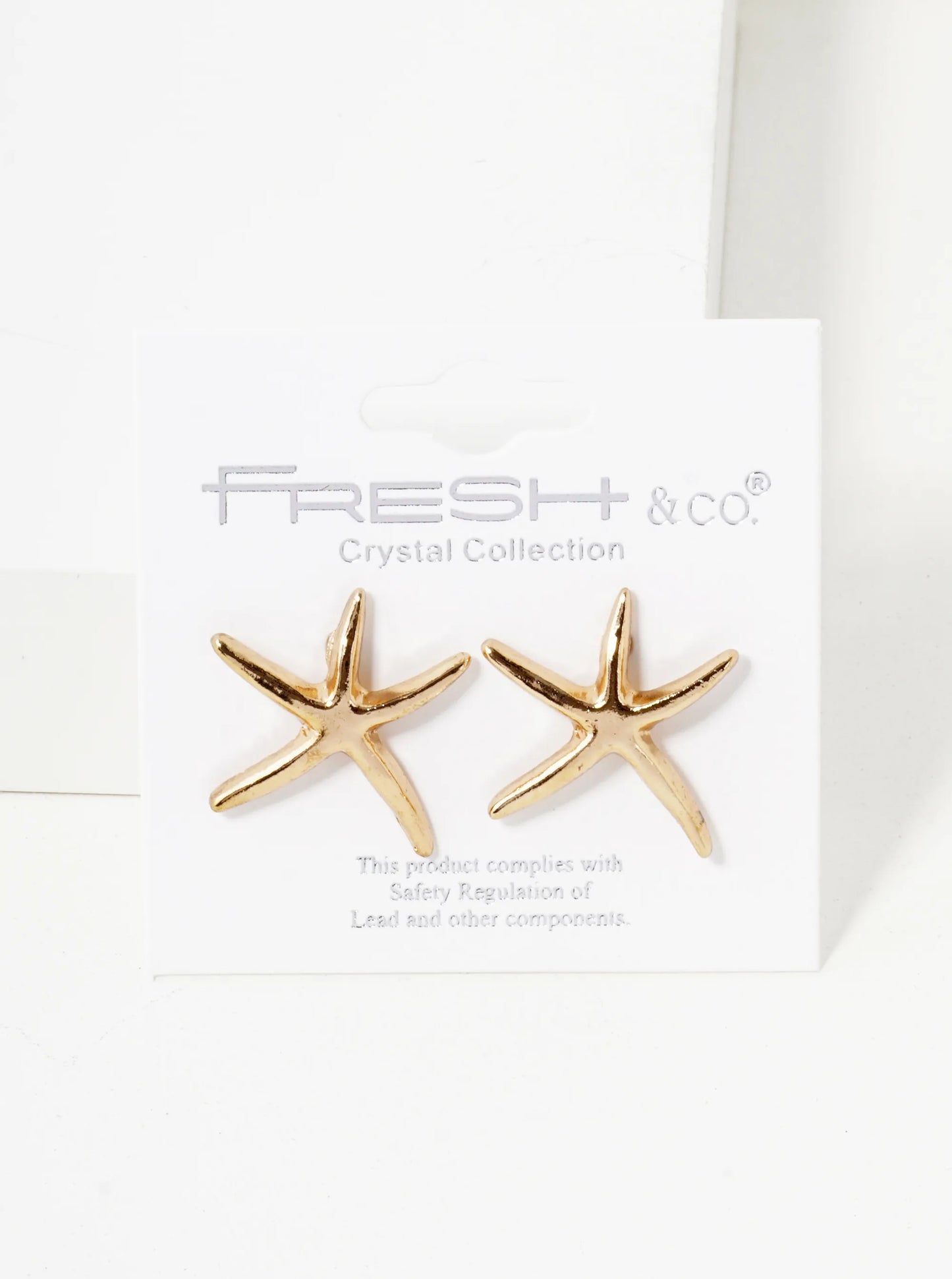 Polished Metal 20mm Starfish Stud Earrings