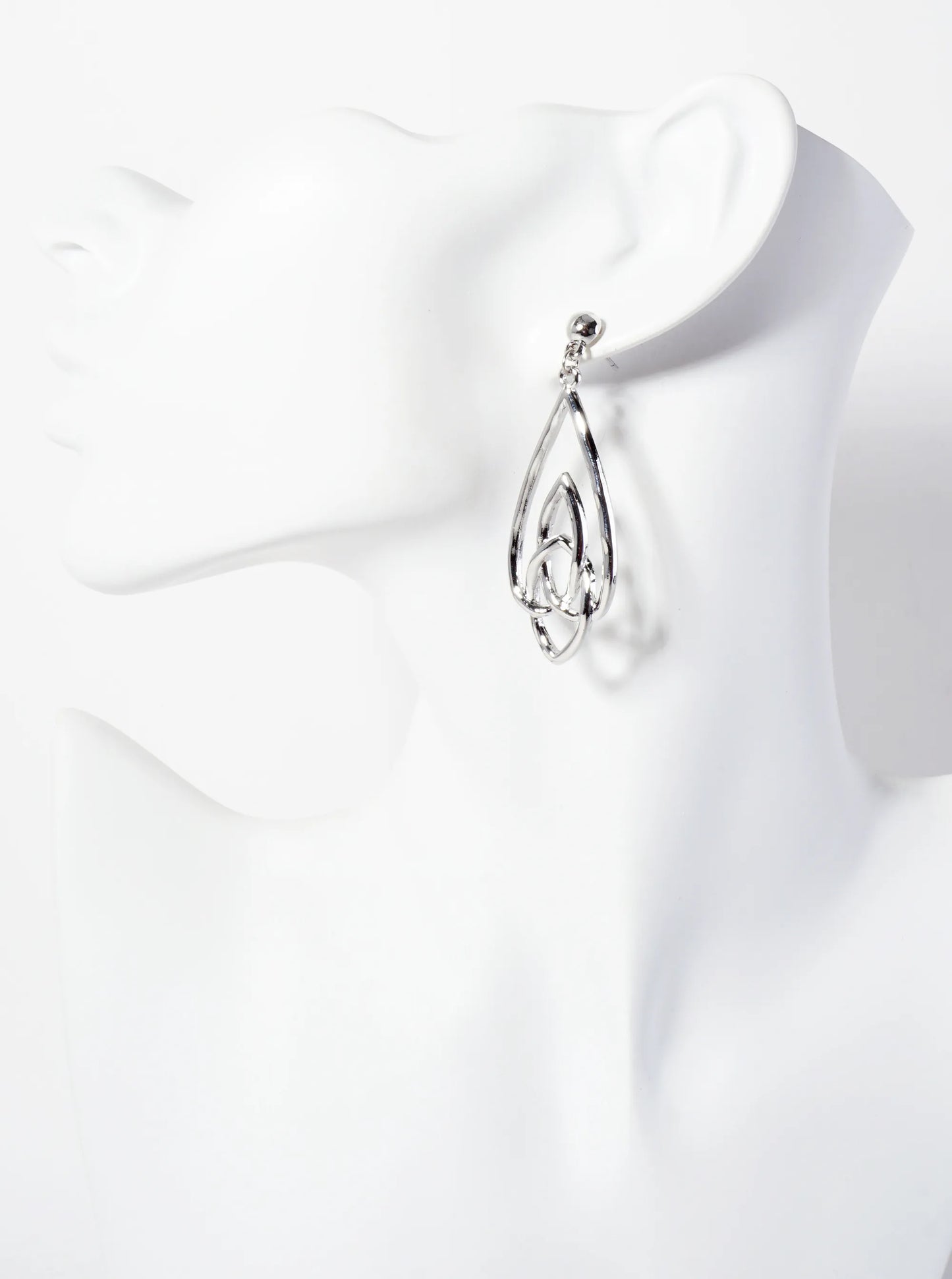 Polished Metal Celtic Knots Dangle Earrings