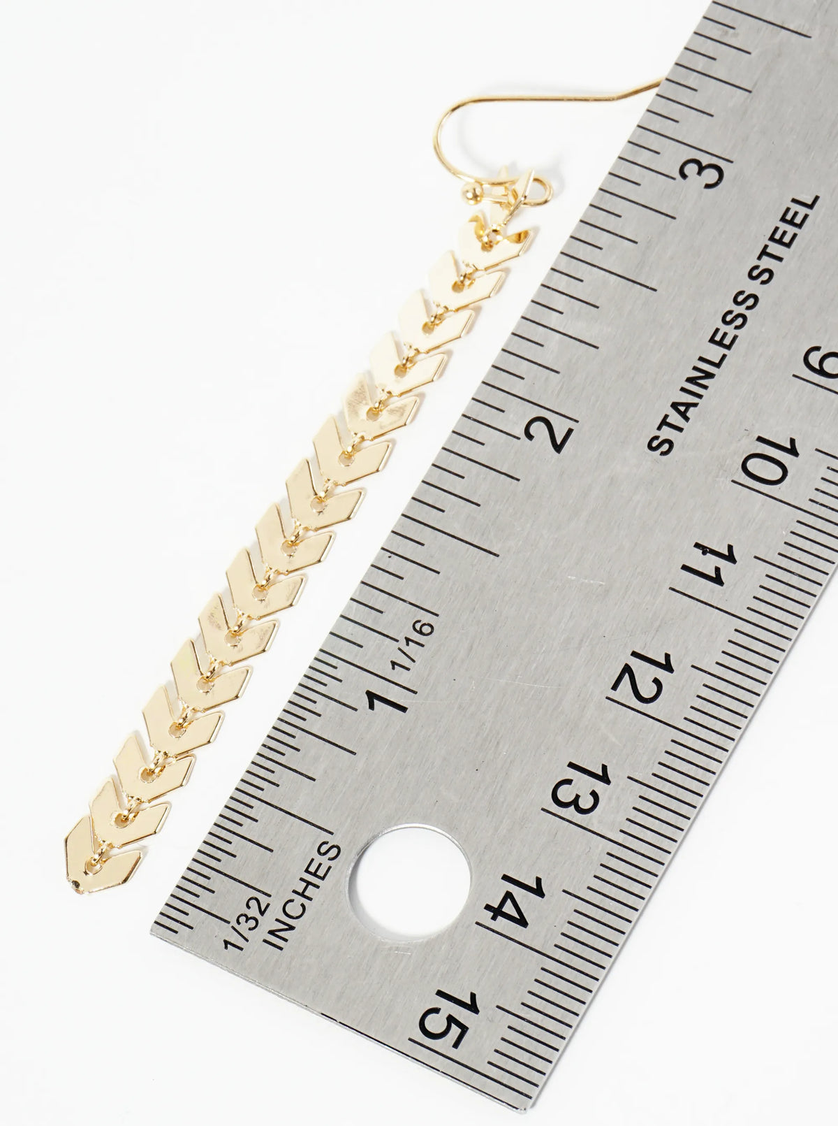 Polished Metal Chevron Drop Dangle Earrings