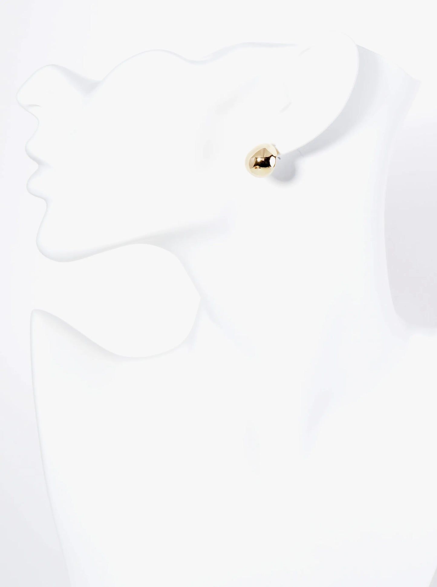 Polished Metal Curved Puffy Teardrop Dainty Stud Earrings