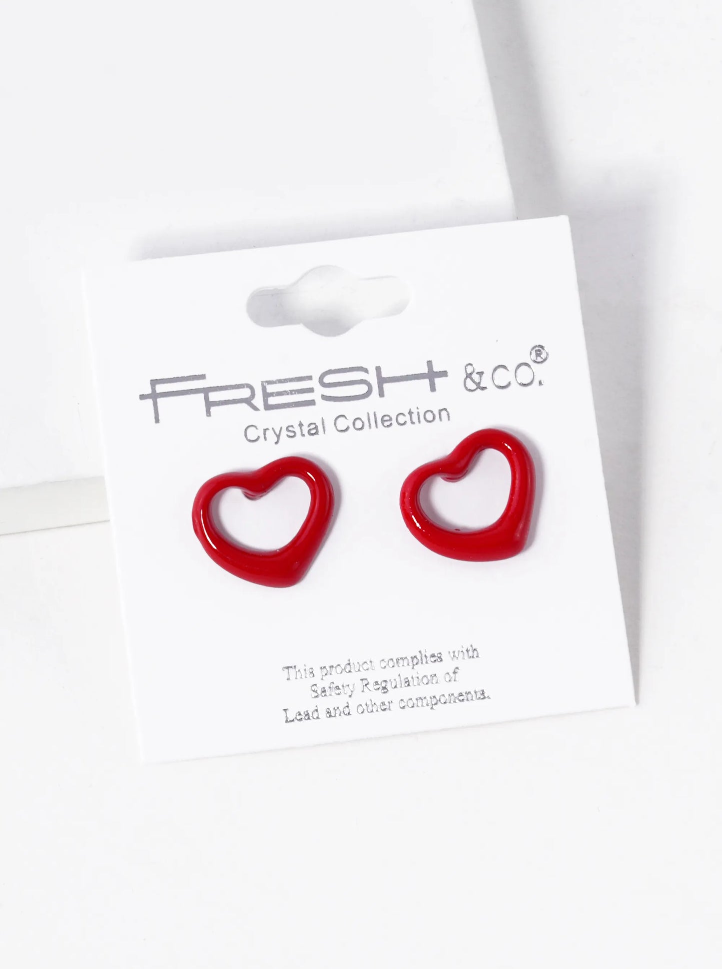 Polished Metal Heart Stud Earrings