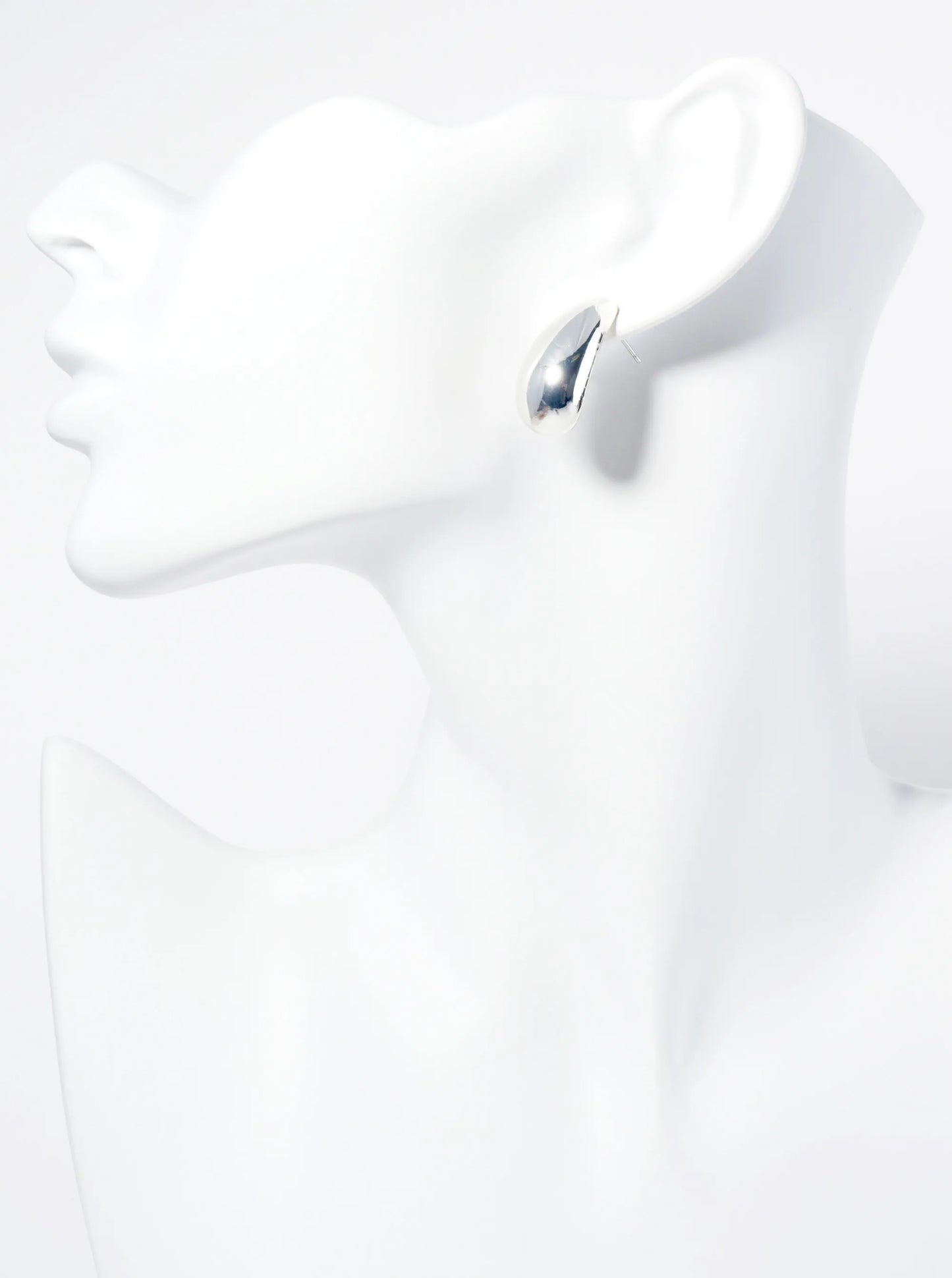 Polished Metal Lightweight 1 Inch Puffy Teardrop Post Earrings