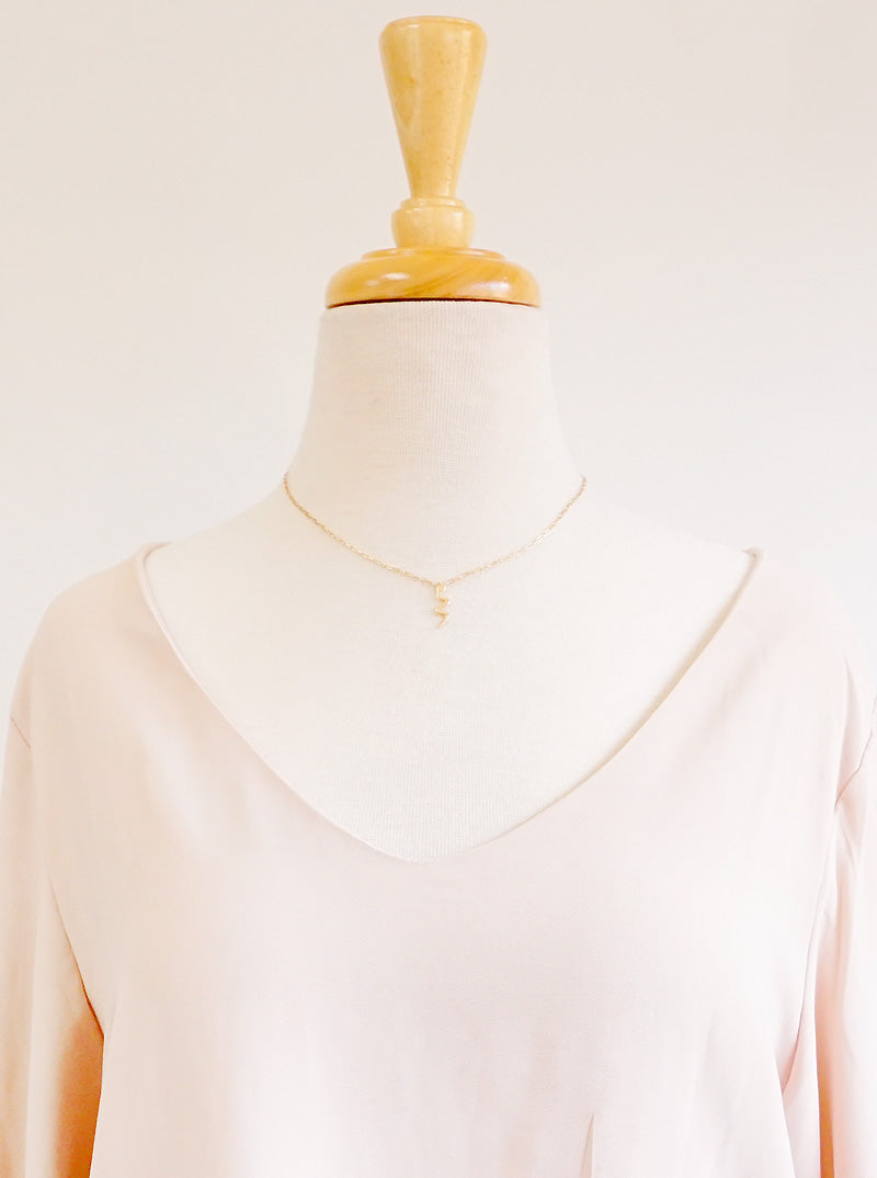 Polished Metal Snake Pendant Dainty Brass Necklace